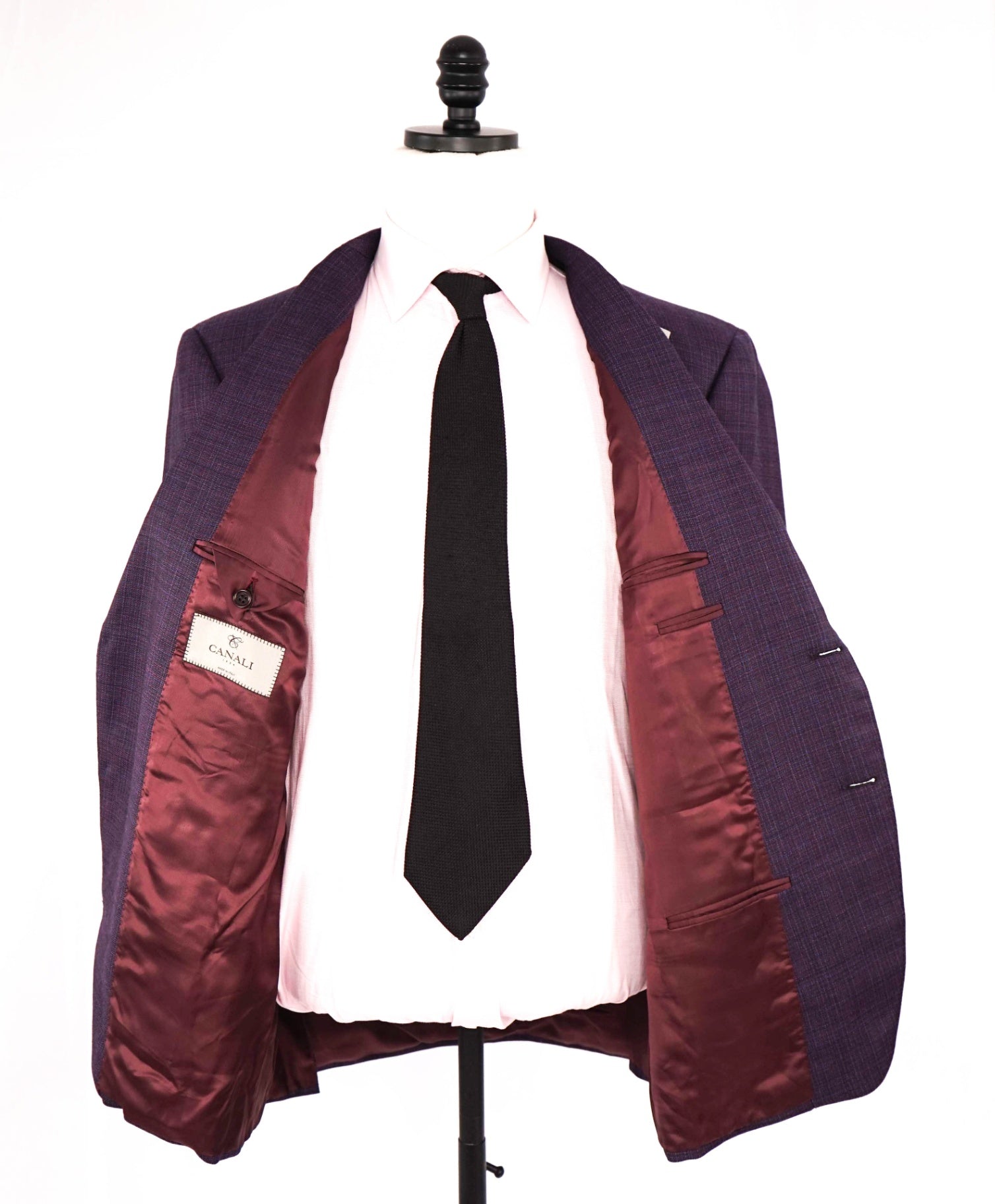 $1,895 CANALI Purple Wool 2-Button Blazer 44S
