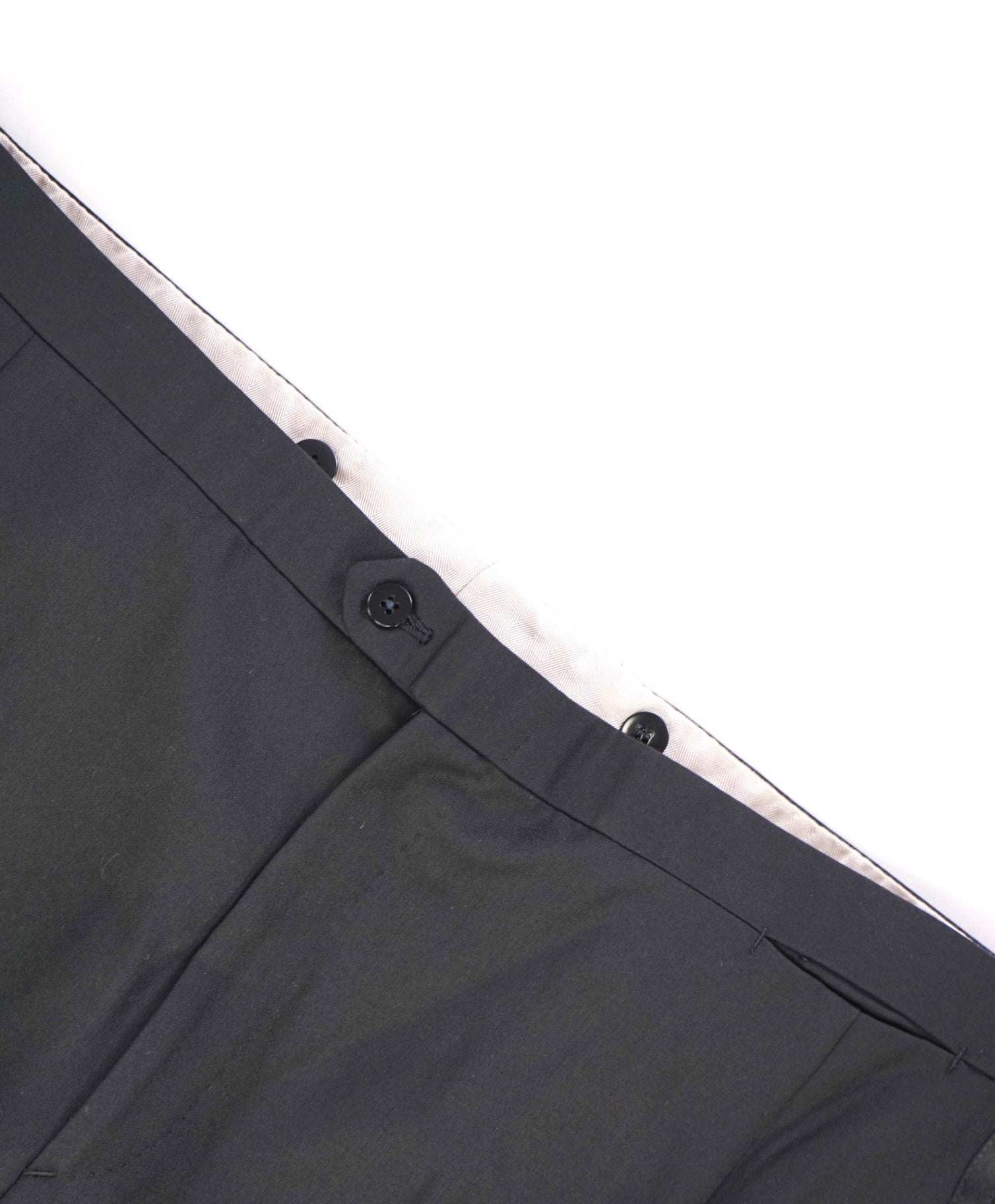 $1,295 Brioni Solid Black Wool TUXEDO Dinner Flat Front Pants 40W
