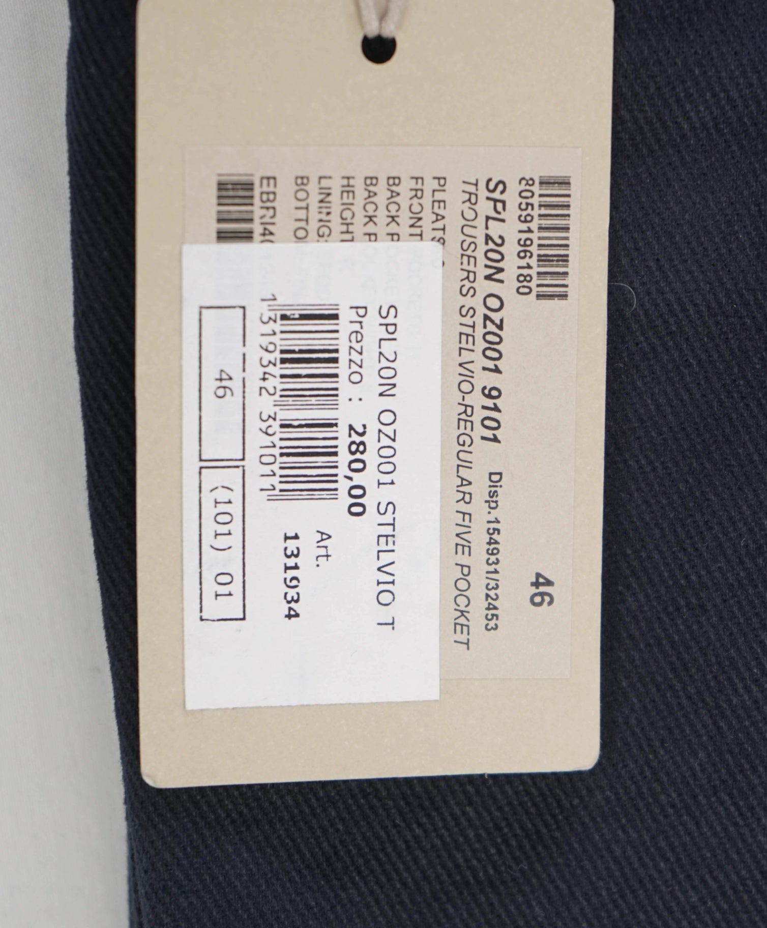 $995 Brioni Navy Cotton 5-Pocket Casual/Dress Pants 45W