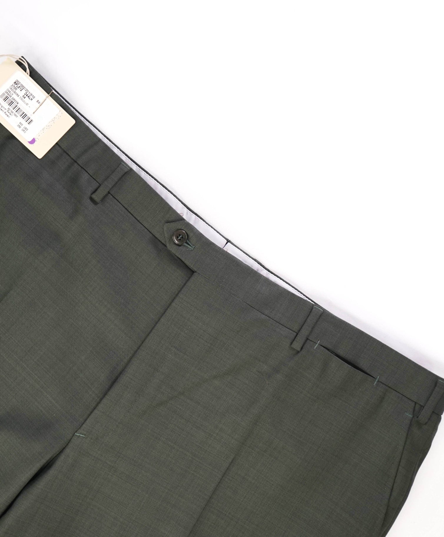 $1,050 Brioni Solid Green Flat Front Dress Wool Pants 44W