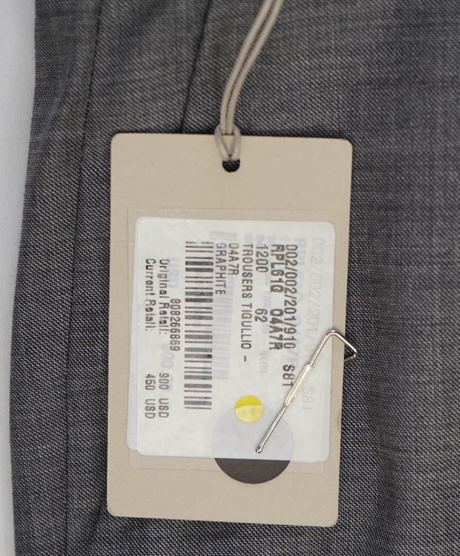 $1,050 Brioni Solid Gray Wool Dress Flat Front Pants 42W