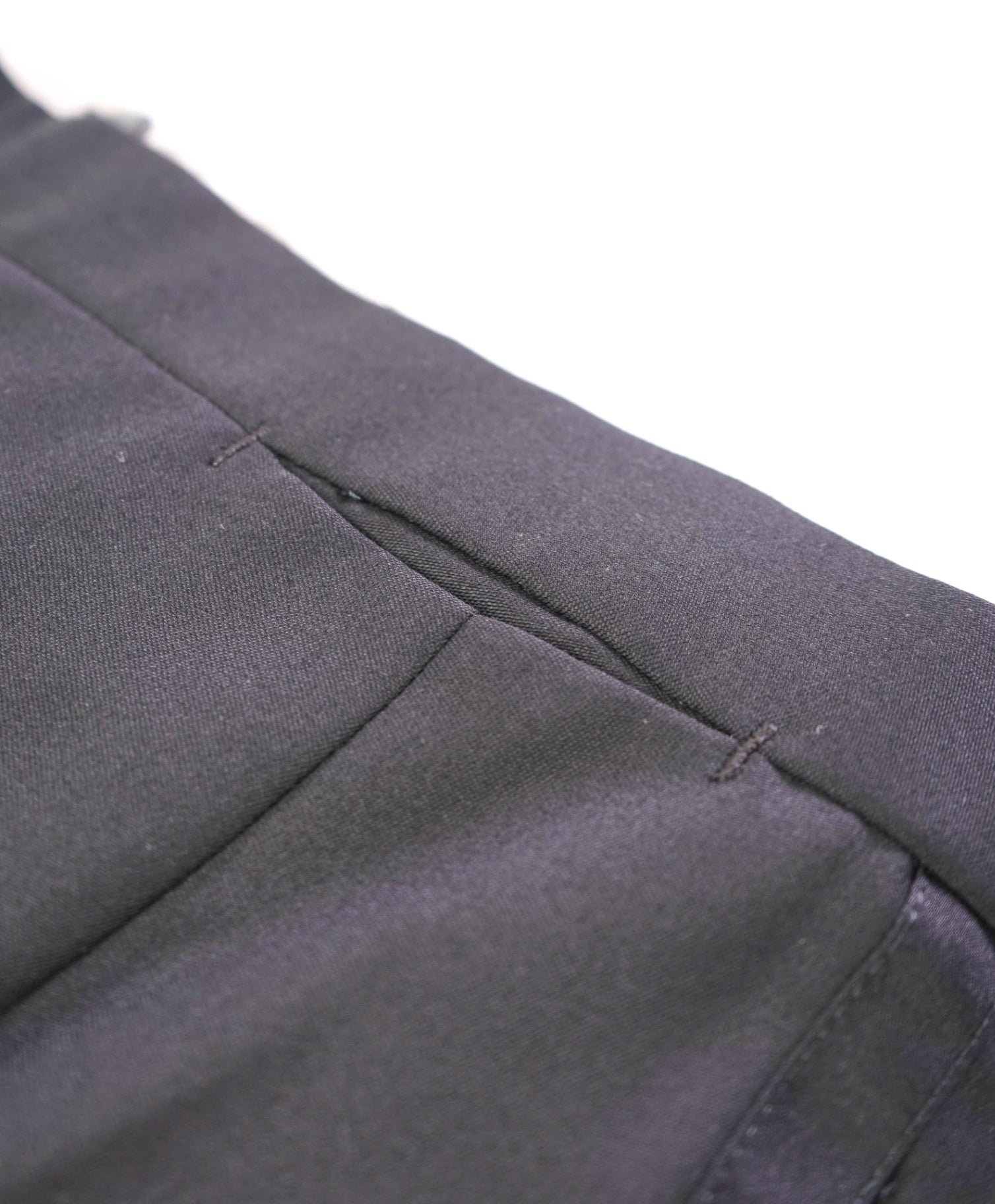 $1,295 Brioni Solid Black Wool TUXEDO Dinner Flat Front Pants 40W