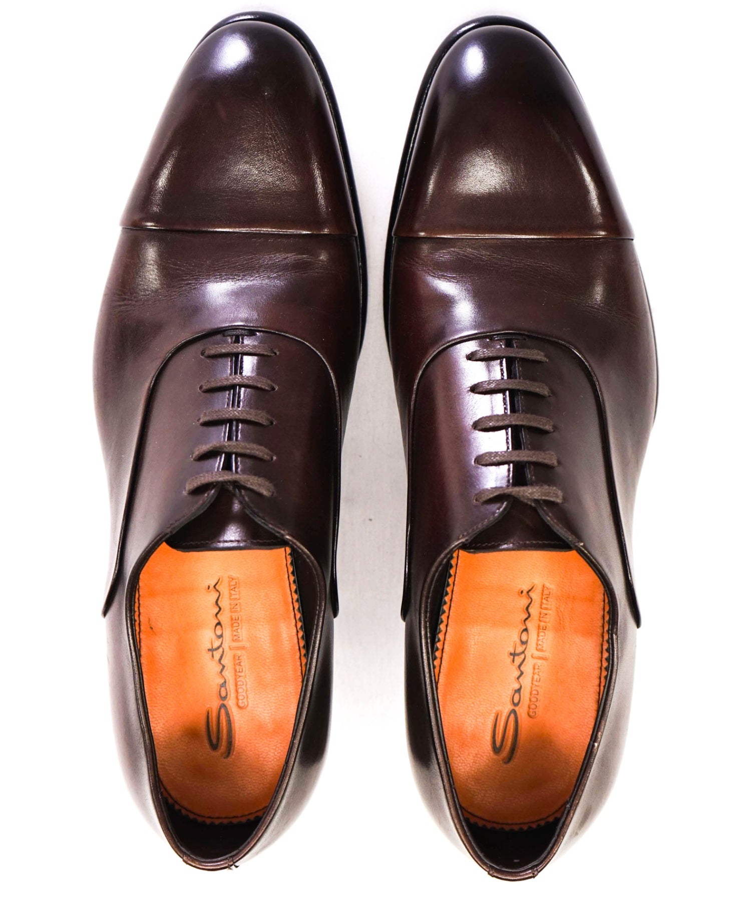 $1,295 Santoni Dark Brown "GOODYEAR" Leather Oxfords US 10 (9UK)