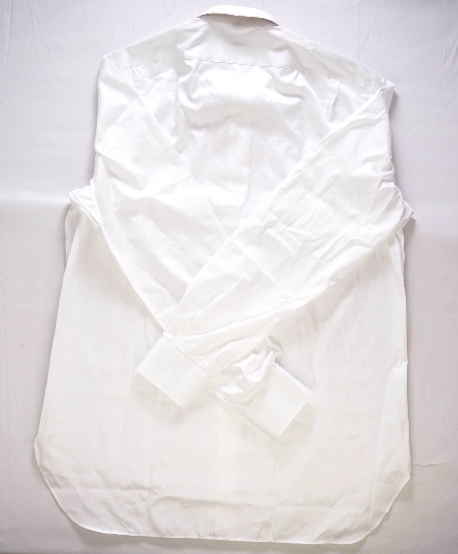 $775 KITON Solid White Cotton MOP Button Shirt 17 US (43 Kiton)