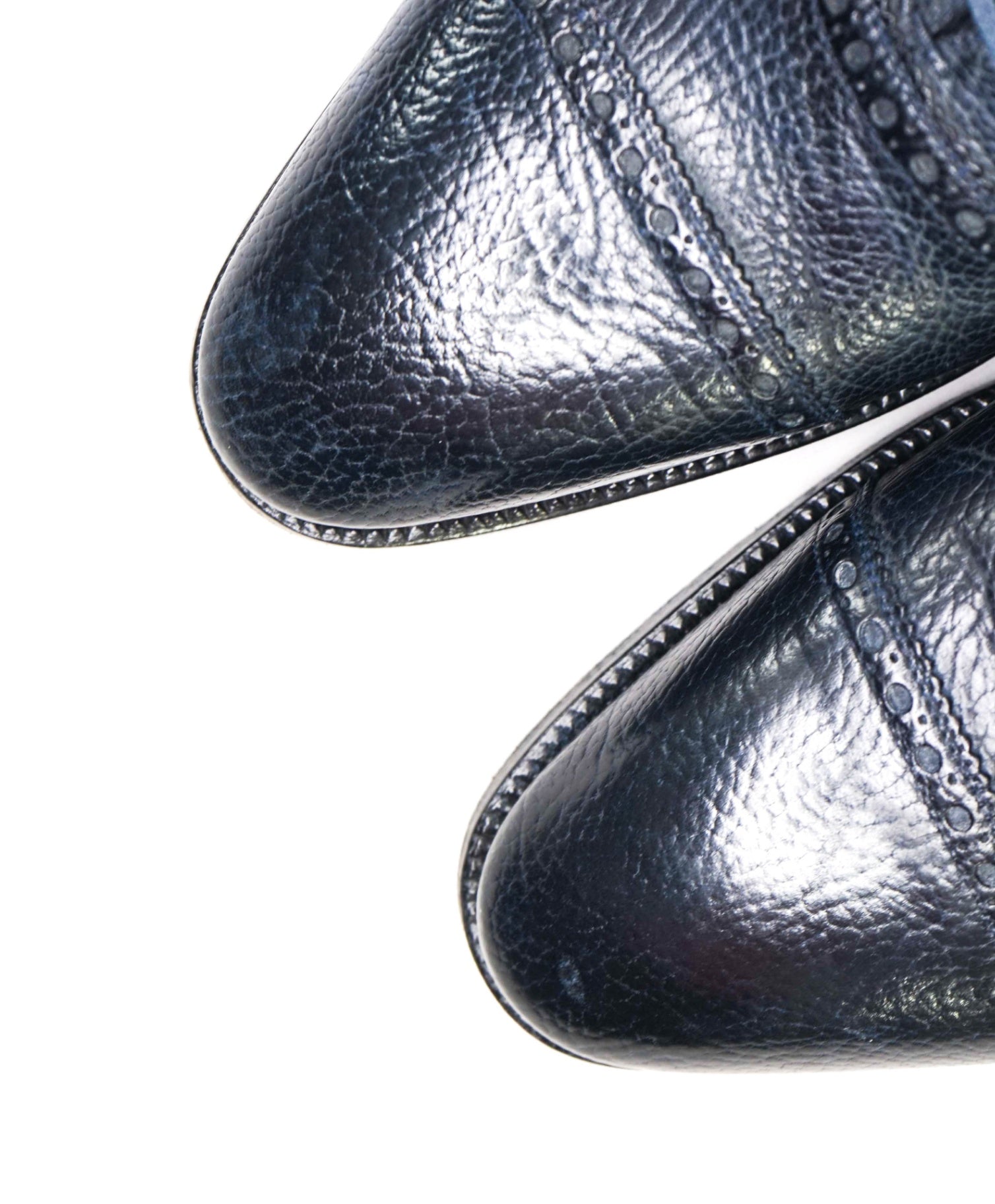 $2,195 Stefano Bemer Dark Navy Blue Leather Oxfords US 7.5 (40.5EU)