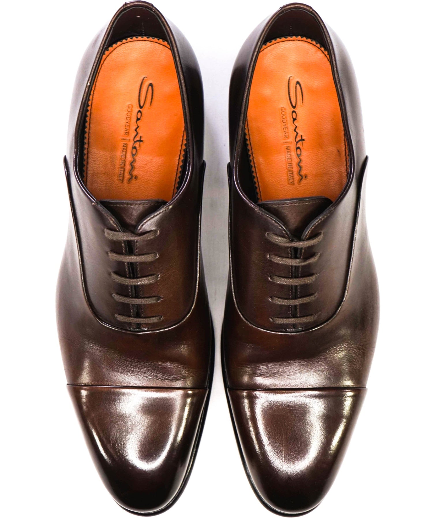 $1,295 Santoni Dark Brown "GOODYEAR" Leather Oxfords US 10 (9UK)