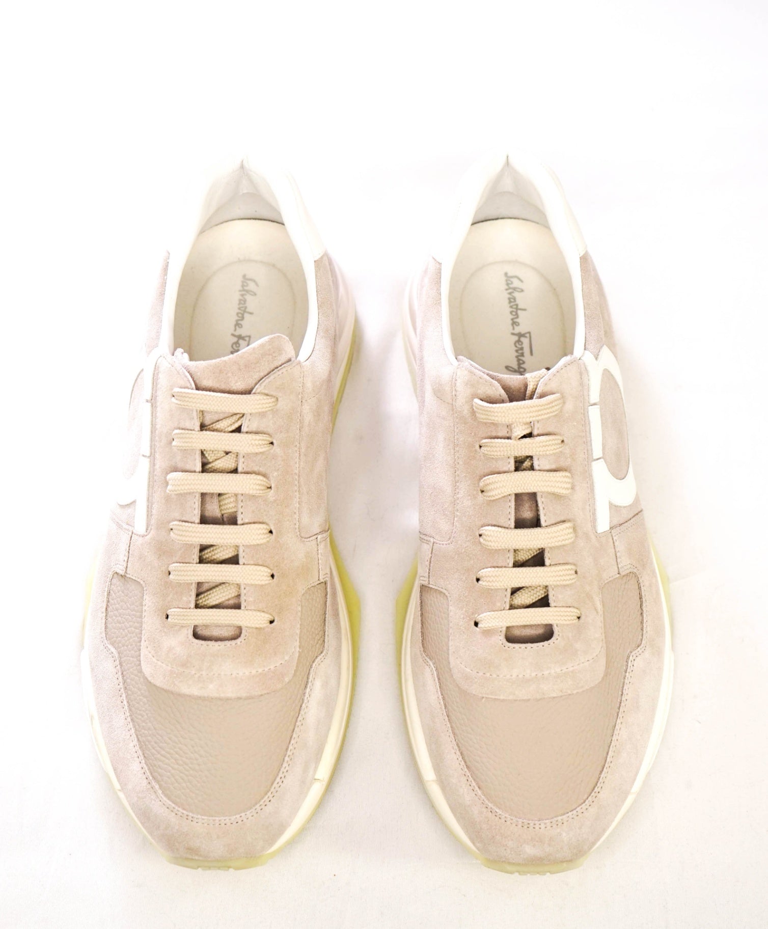 $850 Salvatore Ferragamo Grey Sneakers Suede Footwear 11 M