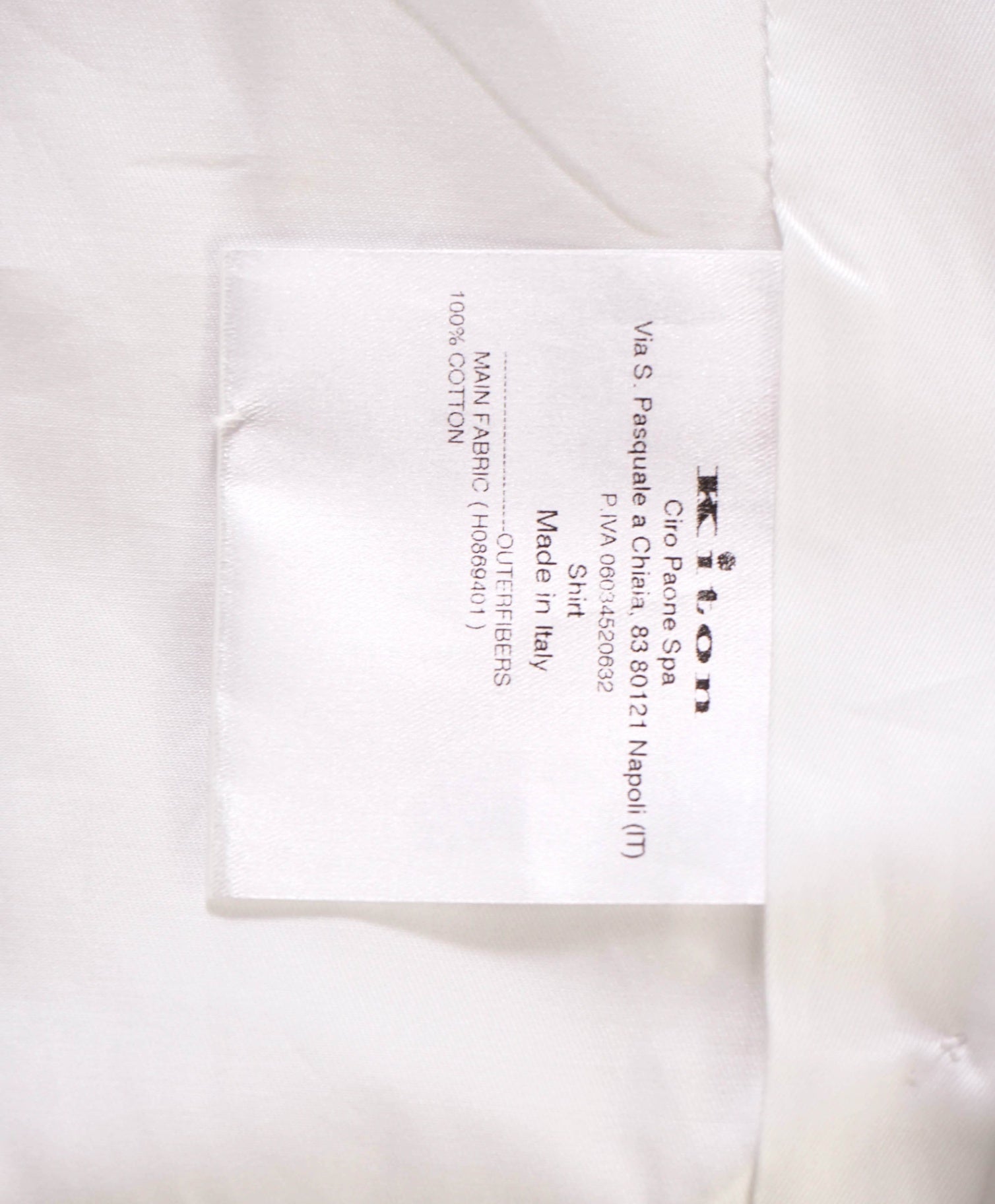 $775 KITON Solid White Cotton MOP Button Shirt 17 US (43 Kiton)