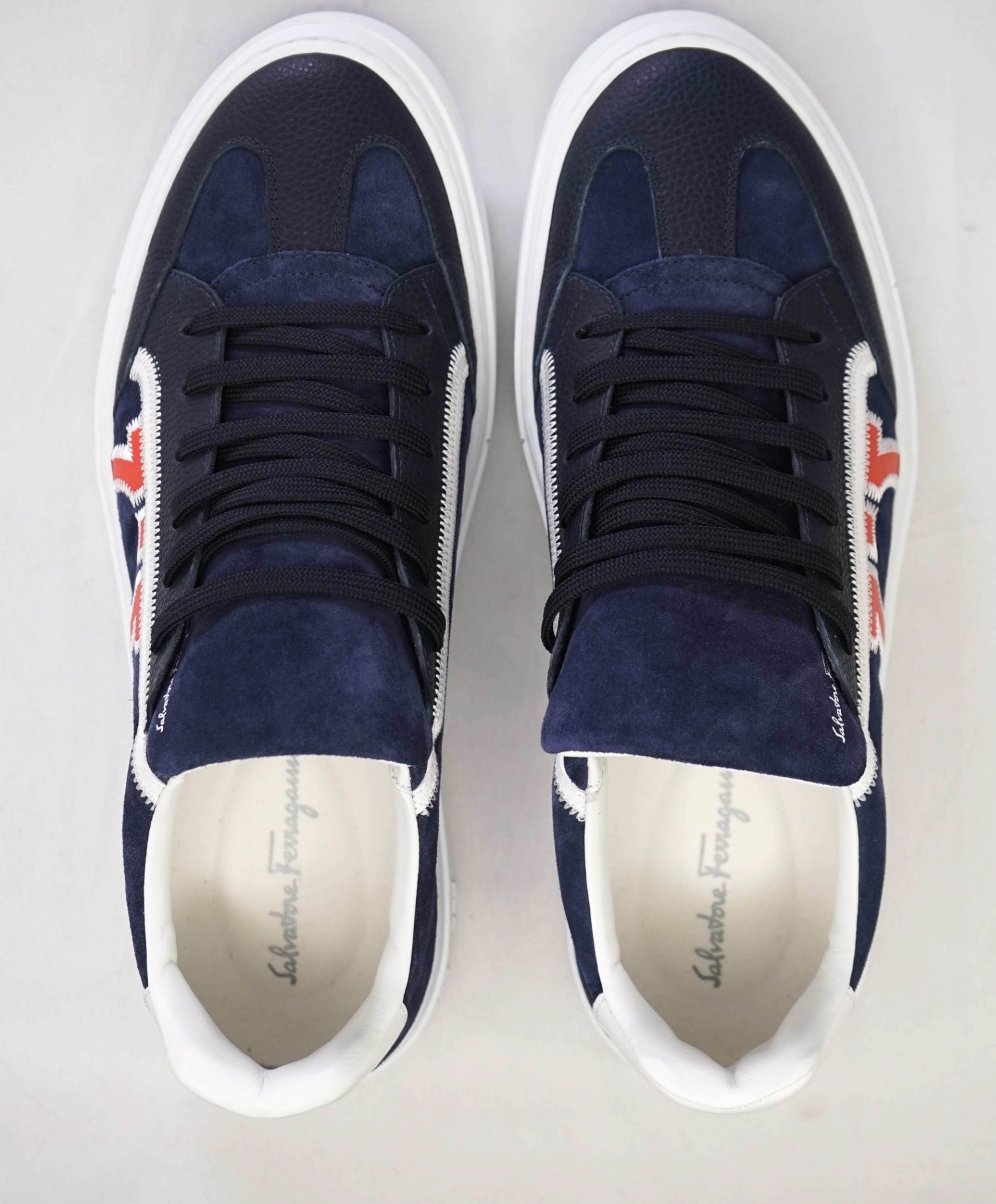 $795 SALVATORE FERRAGAMO - *BORG 5* Navy Sneaker - 10 M