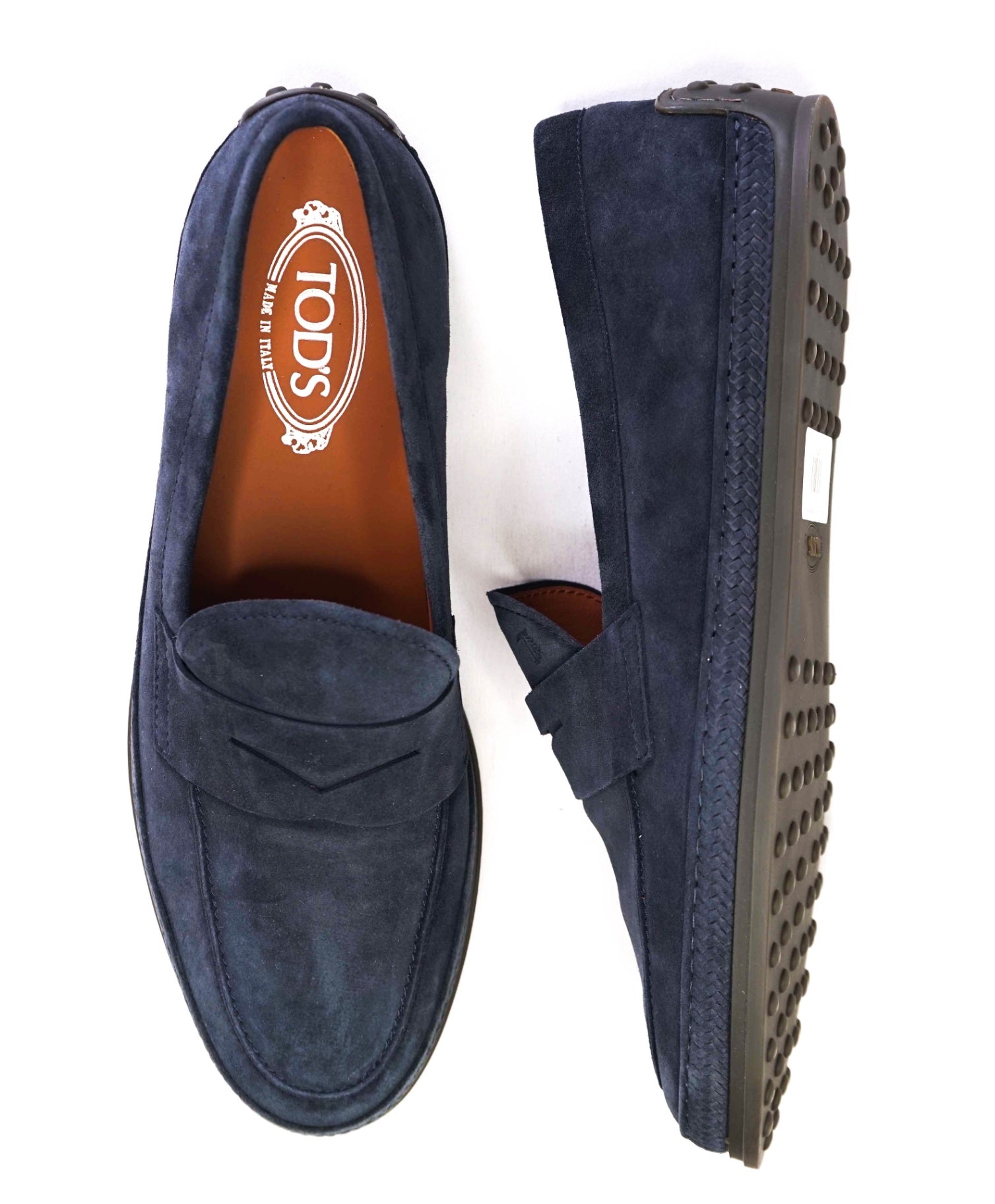 $1,045 Tod's Navy Espadrille Suede Driving Loafers US 11 (UK10)