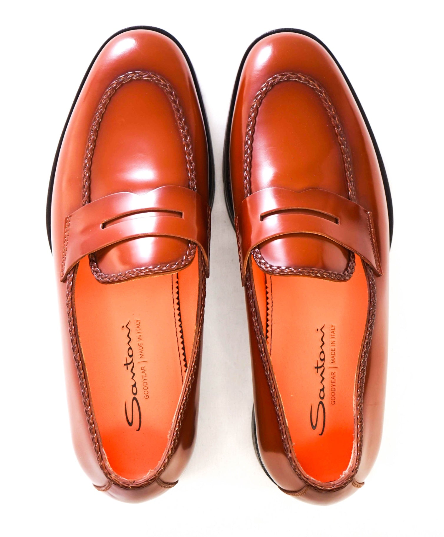 $1,295 Santoni "GOODYEAR" Brown Braided Lug Sole Loafer US 8.5 (UK7.5)