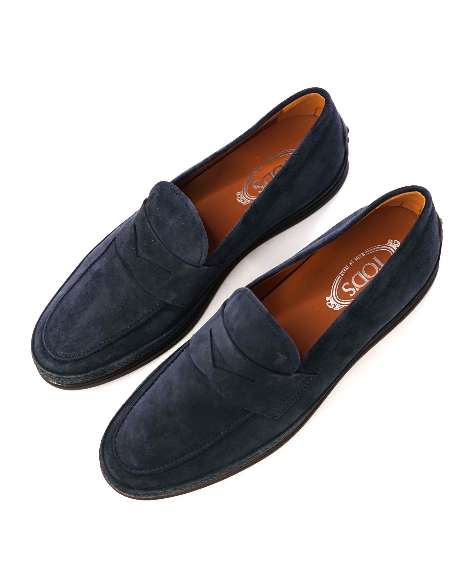 $1,045 Tod's Navy Espadrille Suede Driving Loafers US 11 (UK10)