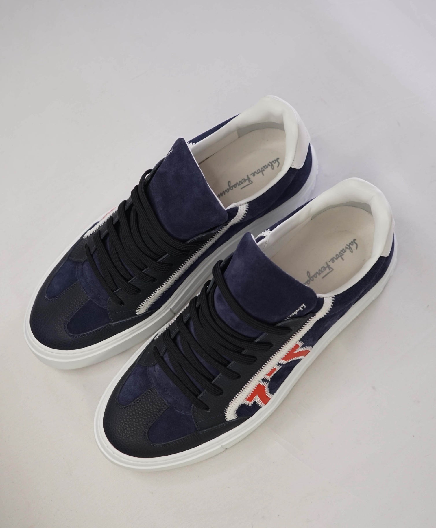 $795 SALVATORE FERRAGAMO - *BORG 5* Navy Sneaker - 10 M
