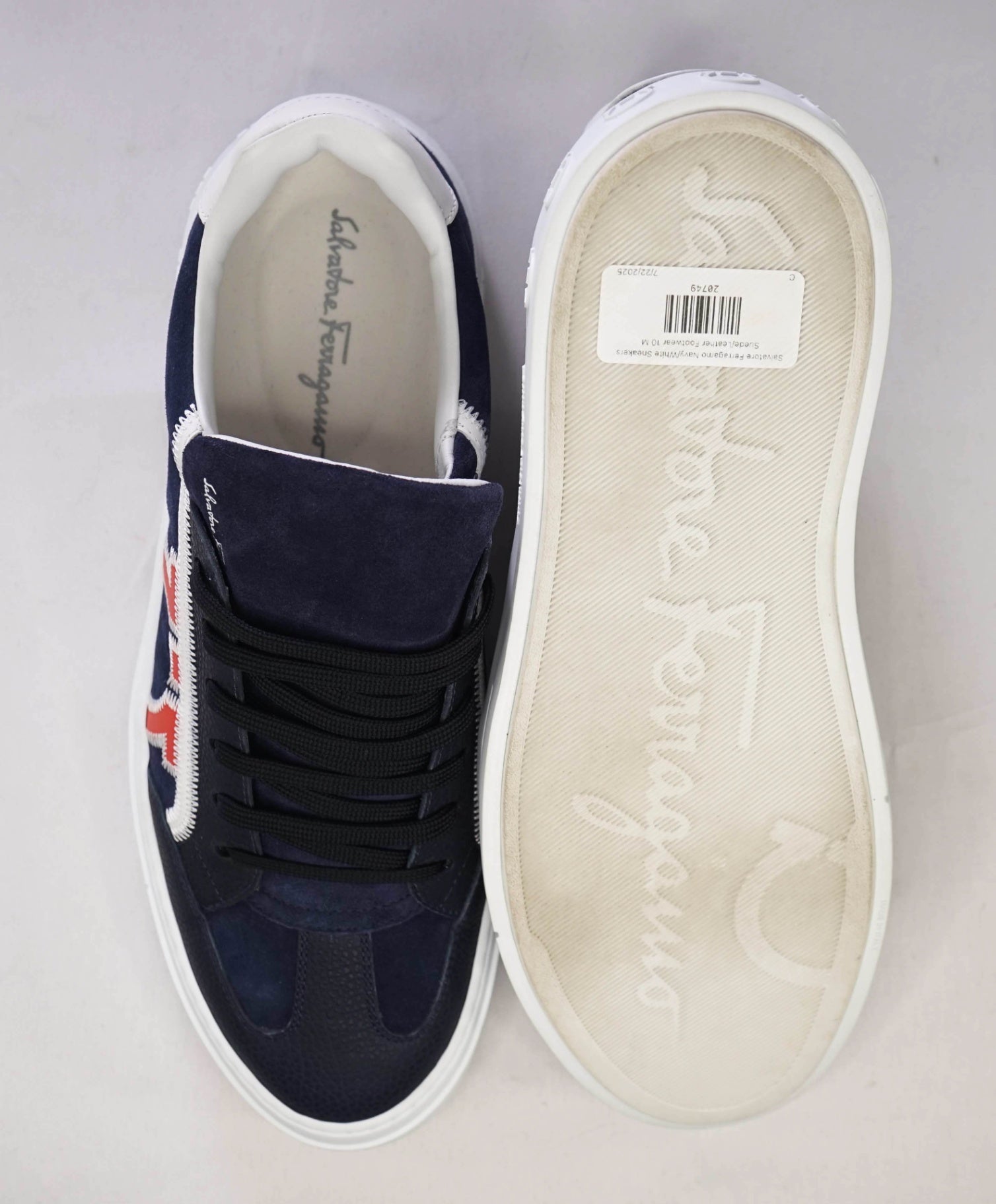 $795 SALVATORE FERRAGAMO - *BORG 5* Navy Sneaker - 10 M
