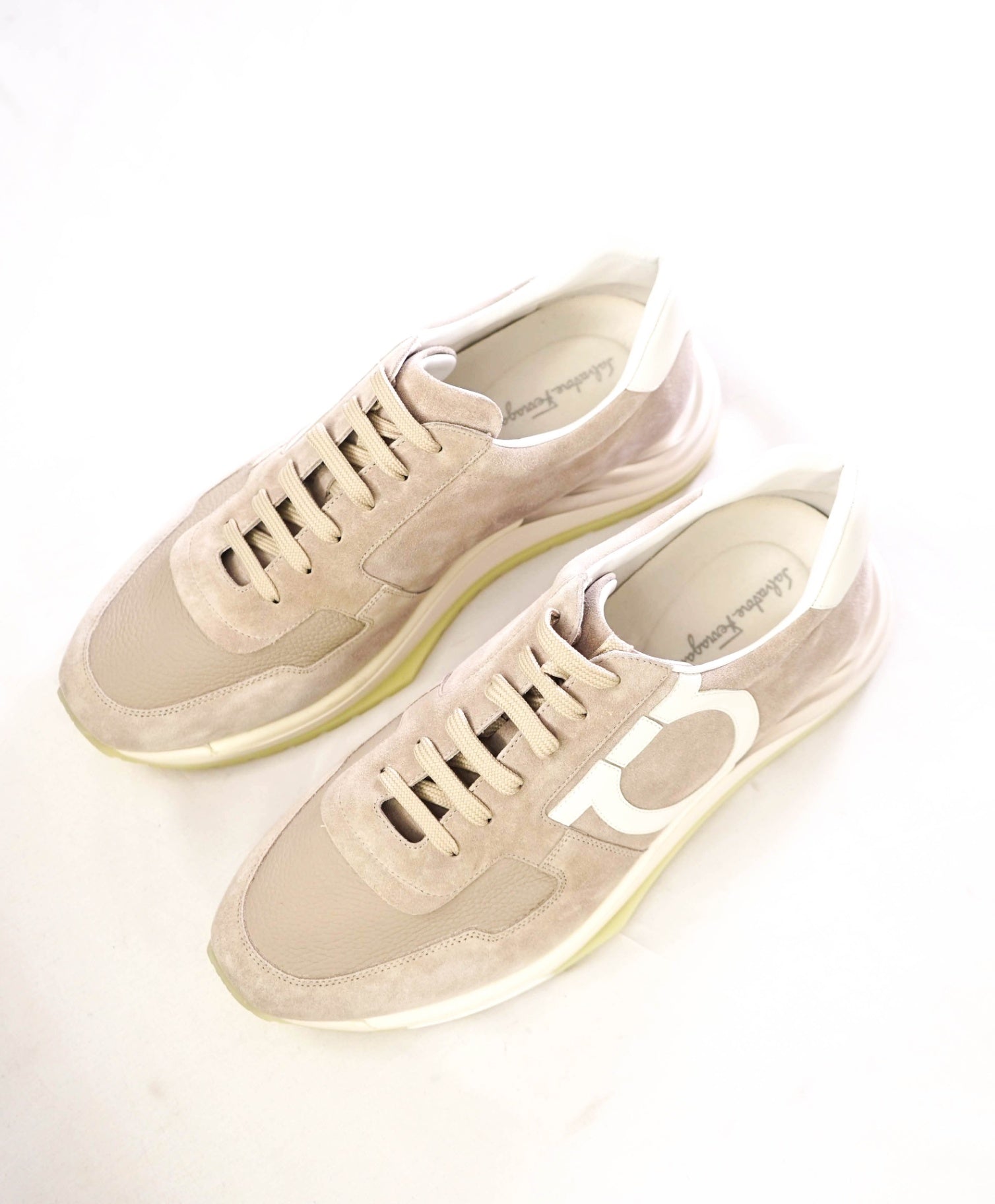 $850 Salvatore Ferragamo Grey Sneakers Suede Footwear 11 M