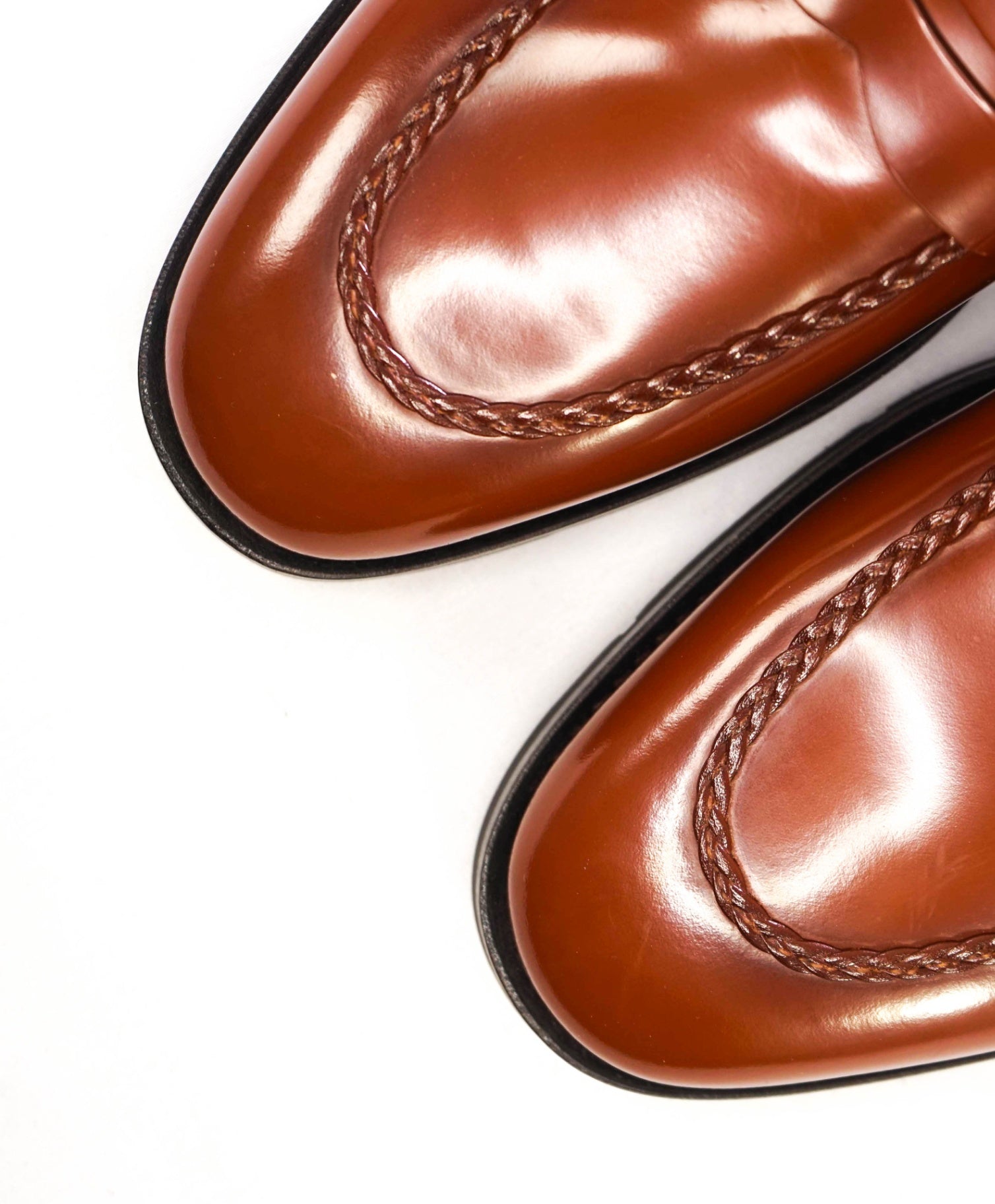 $1,295 Santoni "GOODYEAR" Brown Braided Lug Sole Loafer US 8.5 (UK7.5)