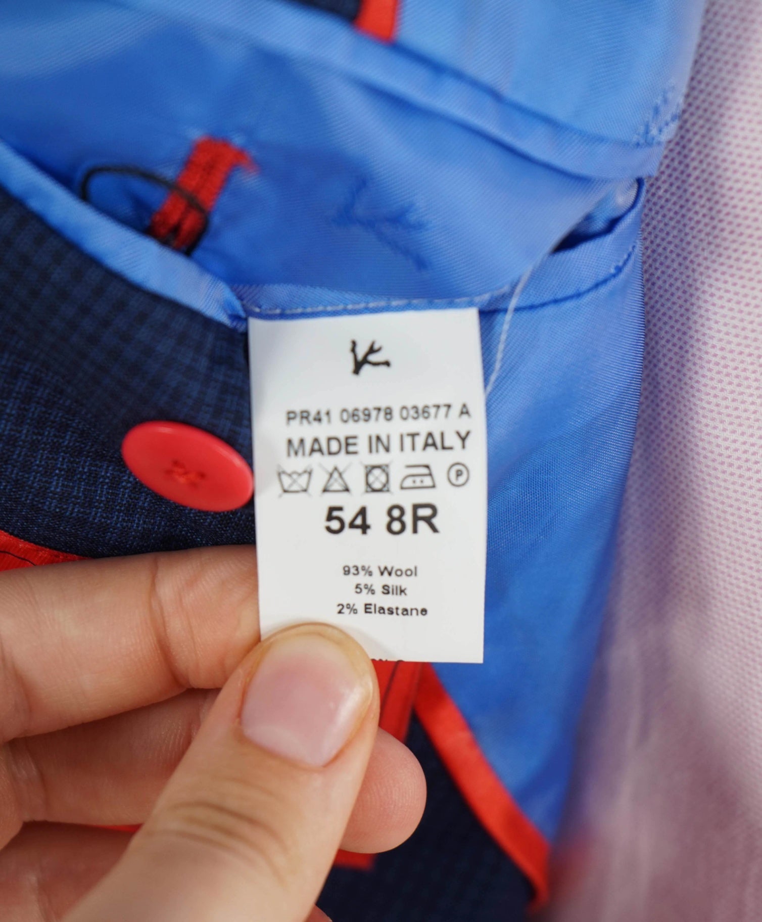 $3,995 ISAIA Navy Blue Check "Comfort Project" Wool/Silk Blazer 44R