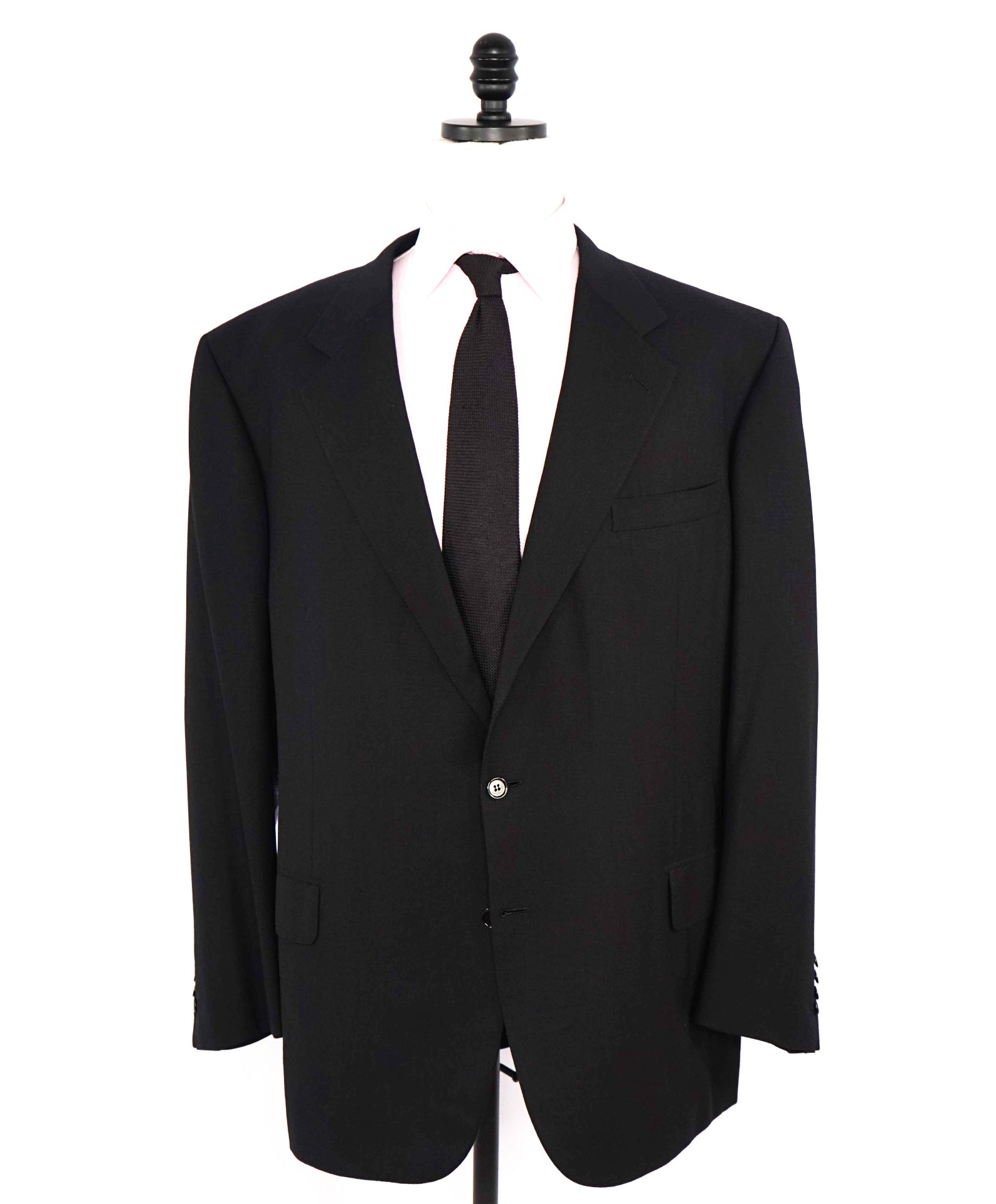 $4,800 BRIONI Solid Black 2/3 Btn Roll Lapel Wool Blazer 52R