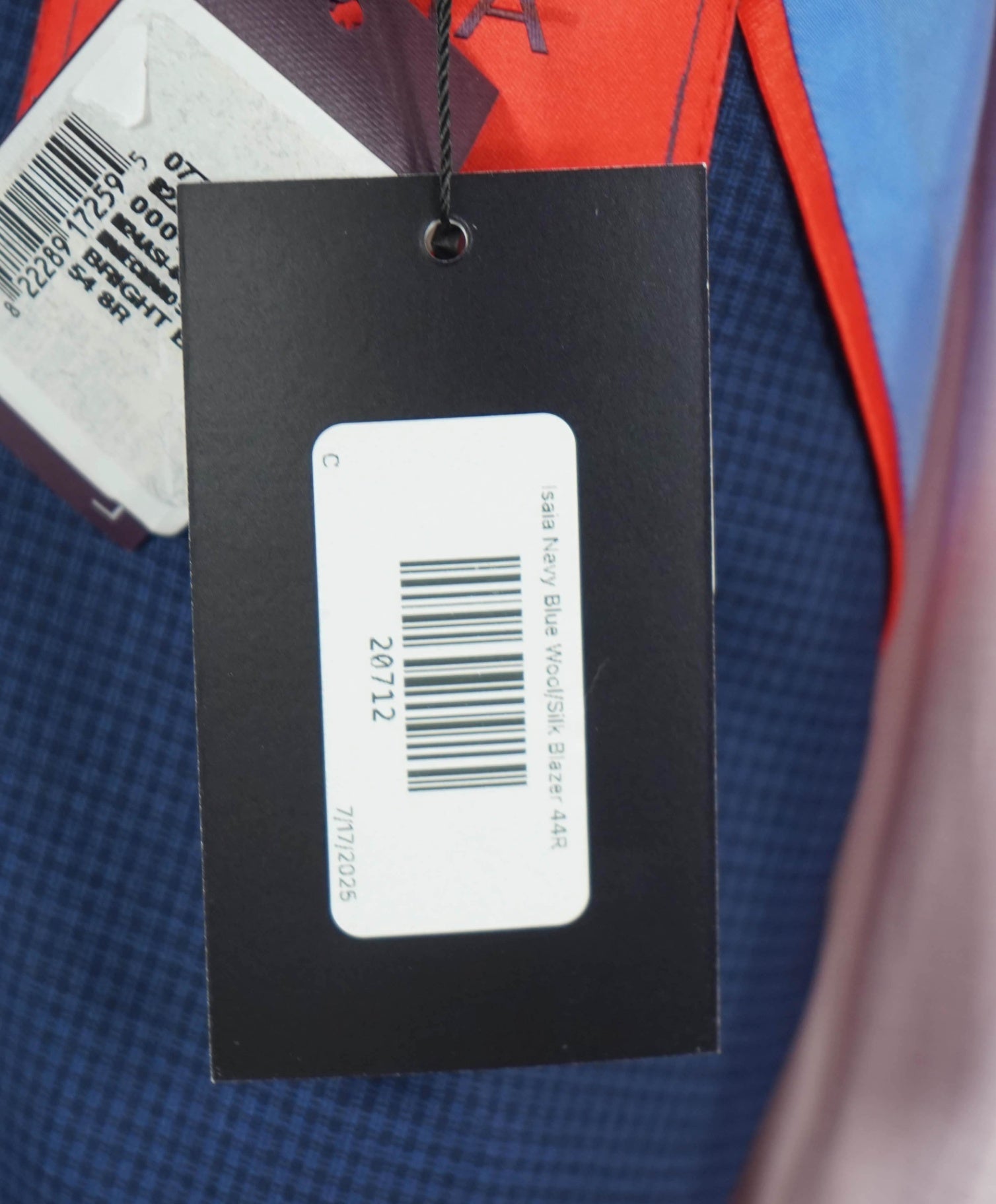 $3,995 ISAIA Navy Blue Check "Comfort Project" Wool/Silk Blazer 44R