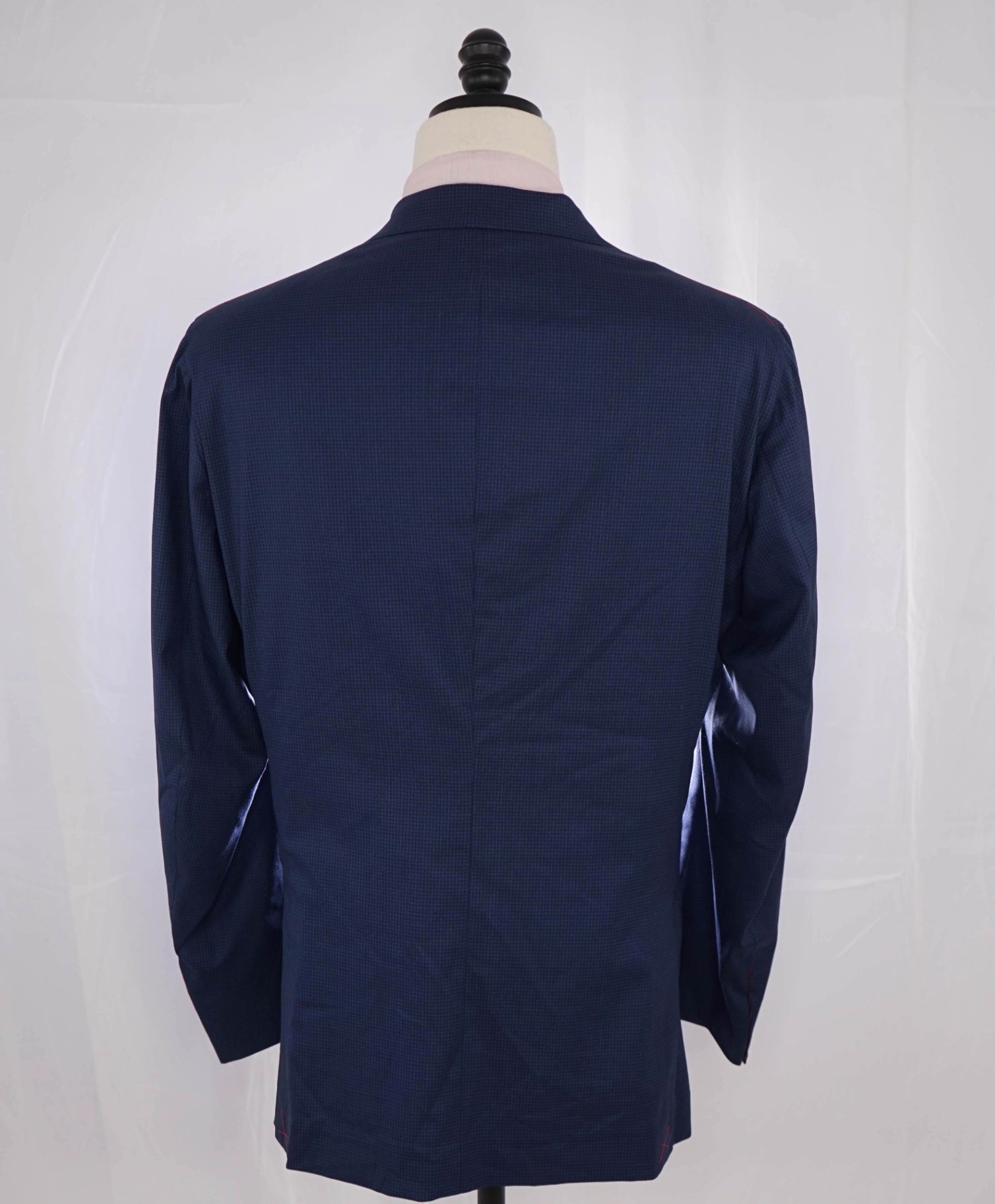 $3,995 ISAIA Navy Blue Check "Comfort Project" Wool/Silk Blazer 44R