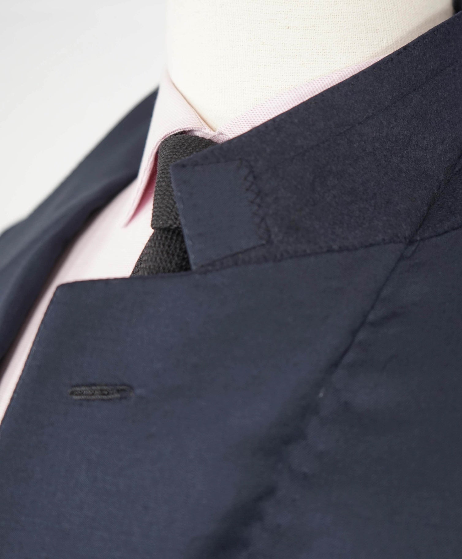 $4,800 BRIONI Solid Navy Blue Wool Blazer 54L
