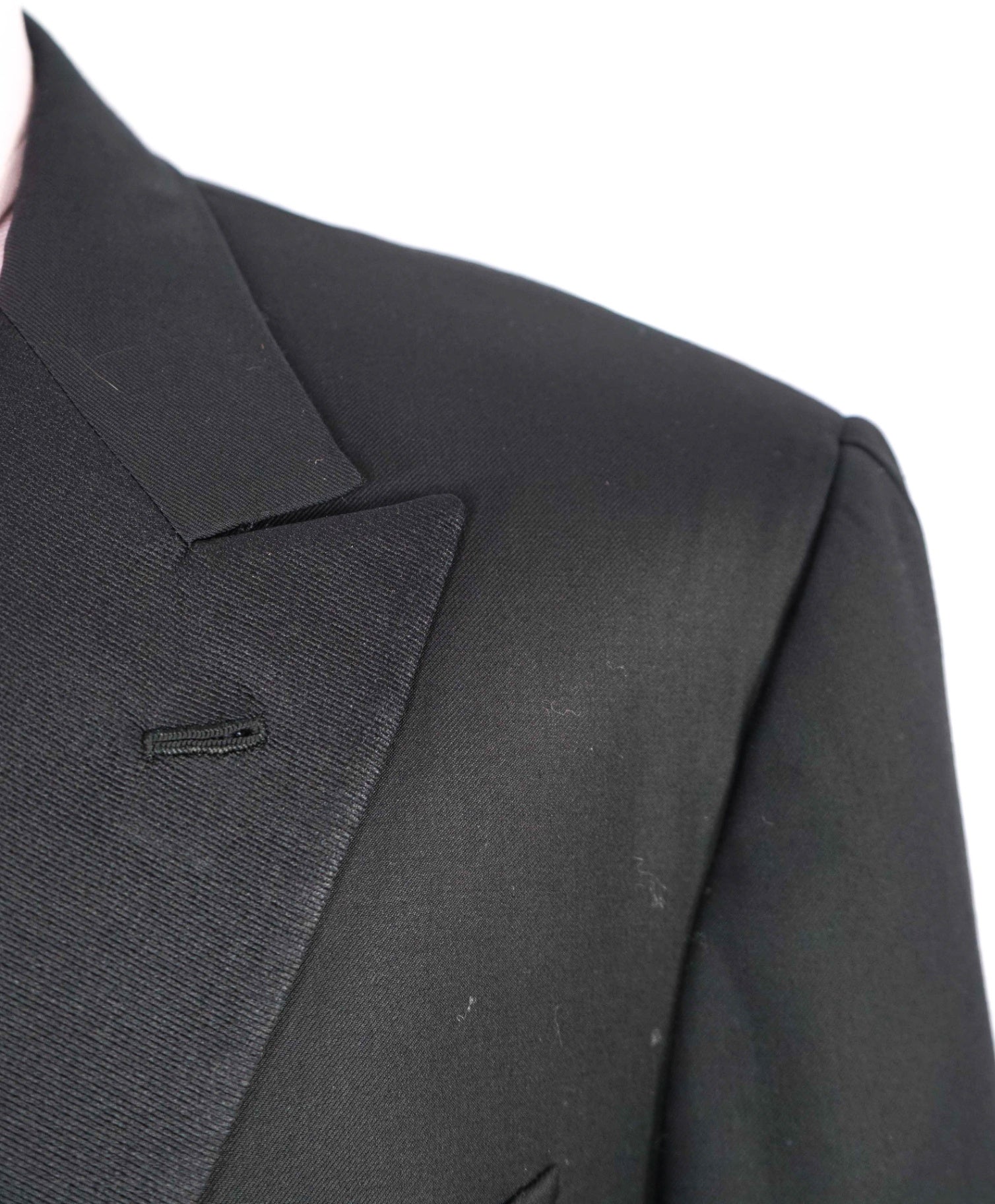 $3,000 ISAIA Solid Black Peak Lapel Tuxedo Dinner Jacket Blazer 48R