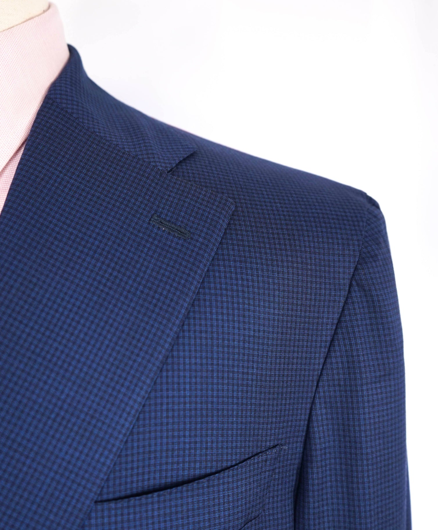 $3,995 ISAIA Navy Blue Check "Comfort Project" Wool/Silk Blazer 44R