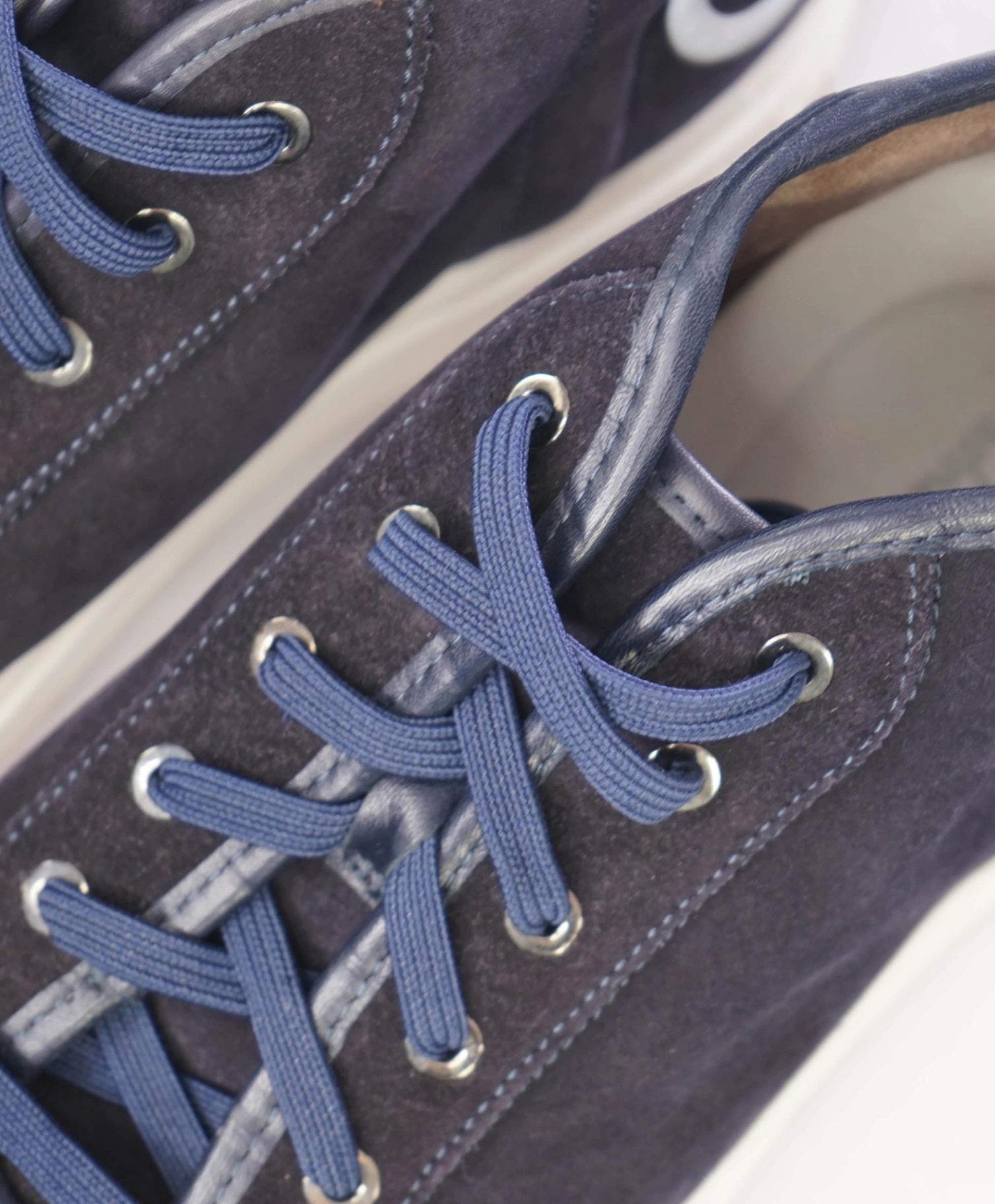 $750 Salvatore Ferragamo Navy Logo Hightop Sneakers Suede 9 M