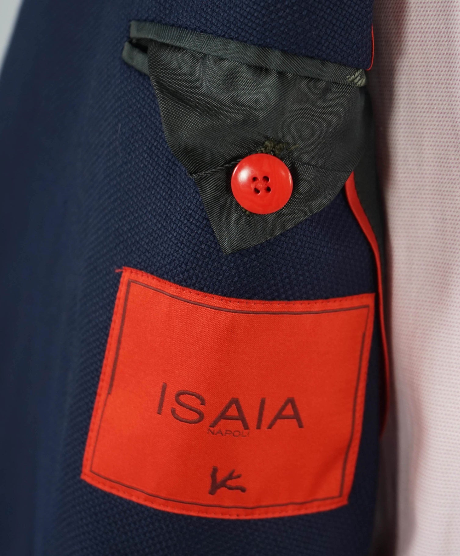 $3,295 ISAIA - Cortina Navy Patch Pocket Wool Blazer - 50R