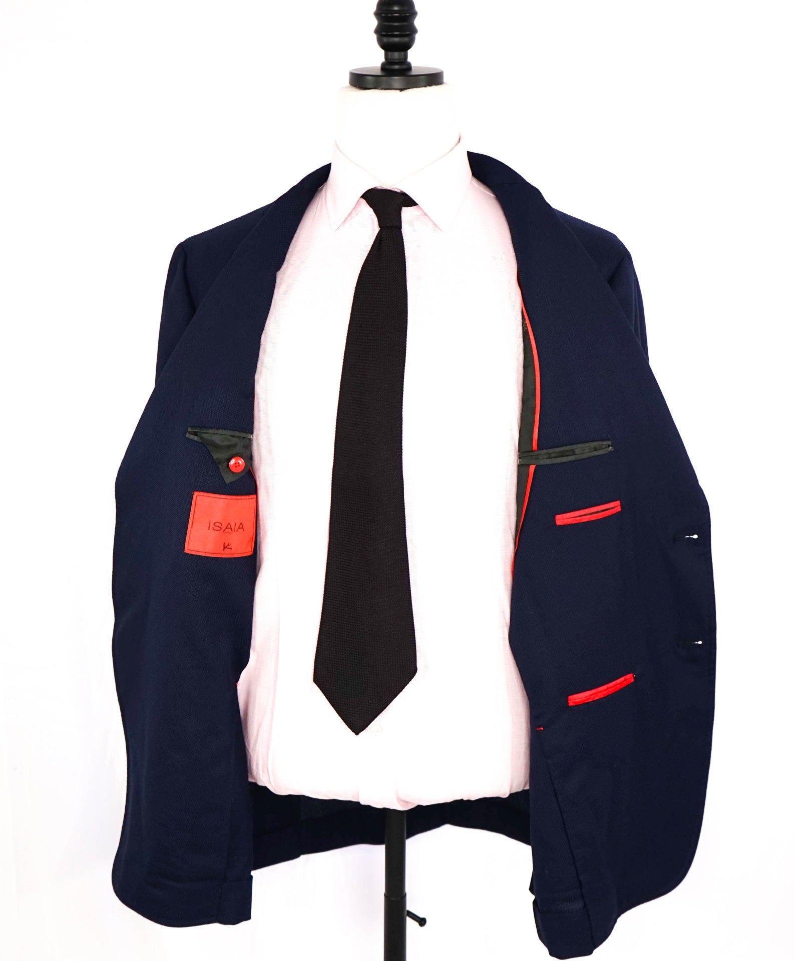 $3,295 ISAIA - Cortina Navy Patch Pocket Wool Blazer - 50R