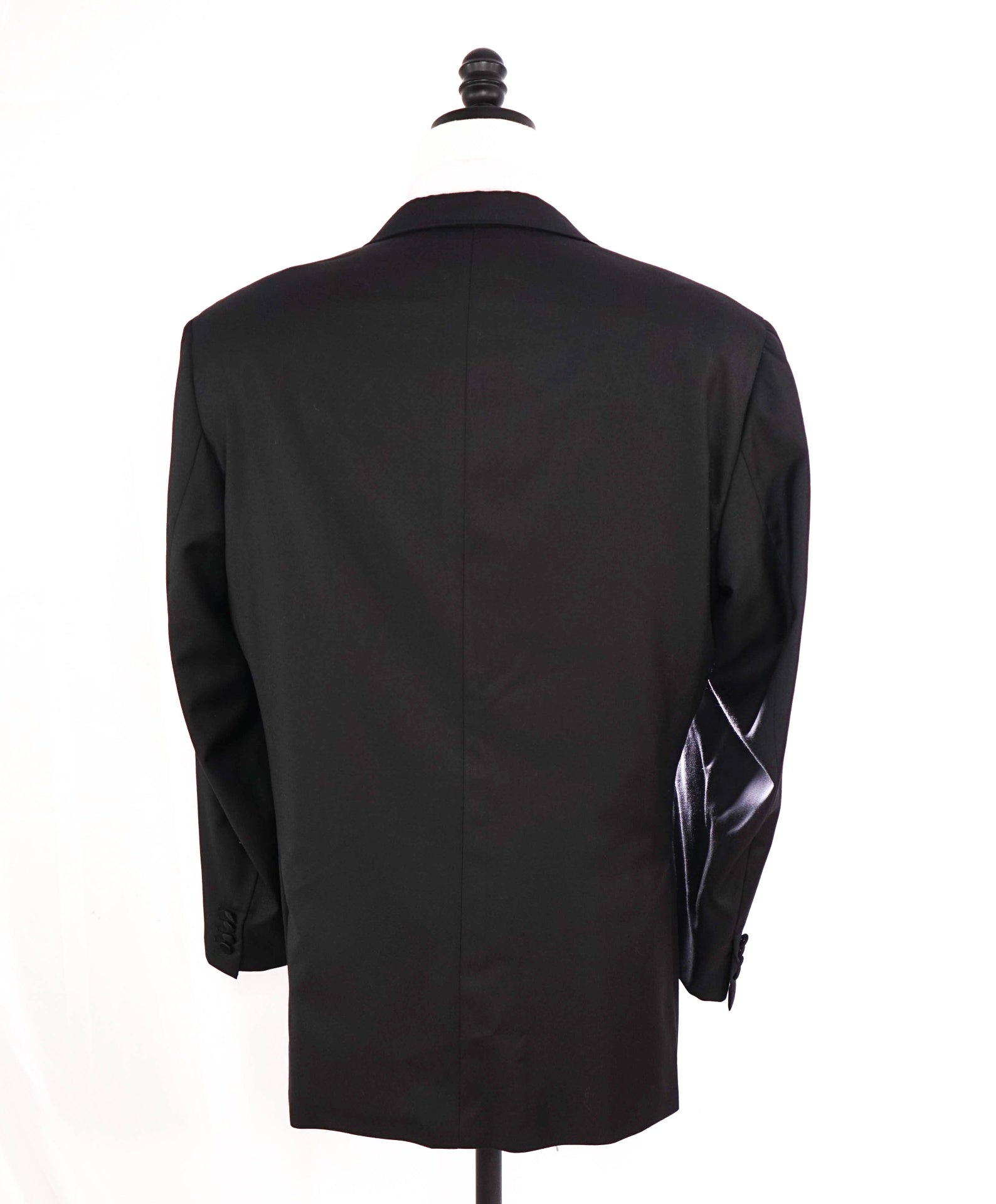 $3,000 ISAIA Solid Black Peak Lapel Tuxedo Dinner Jacket Blazer 48R
