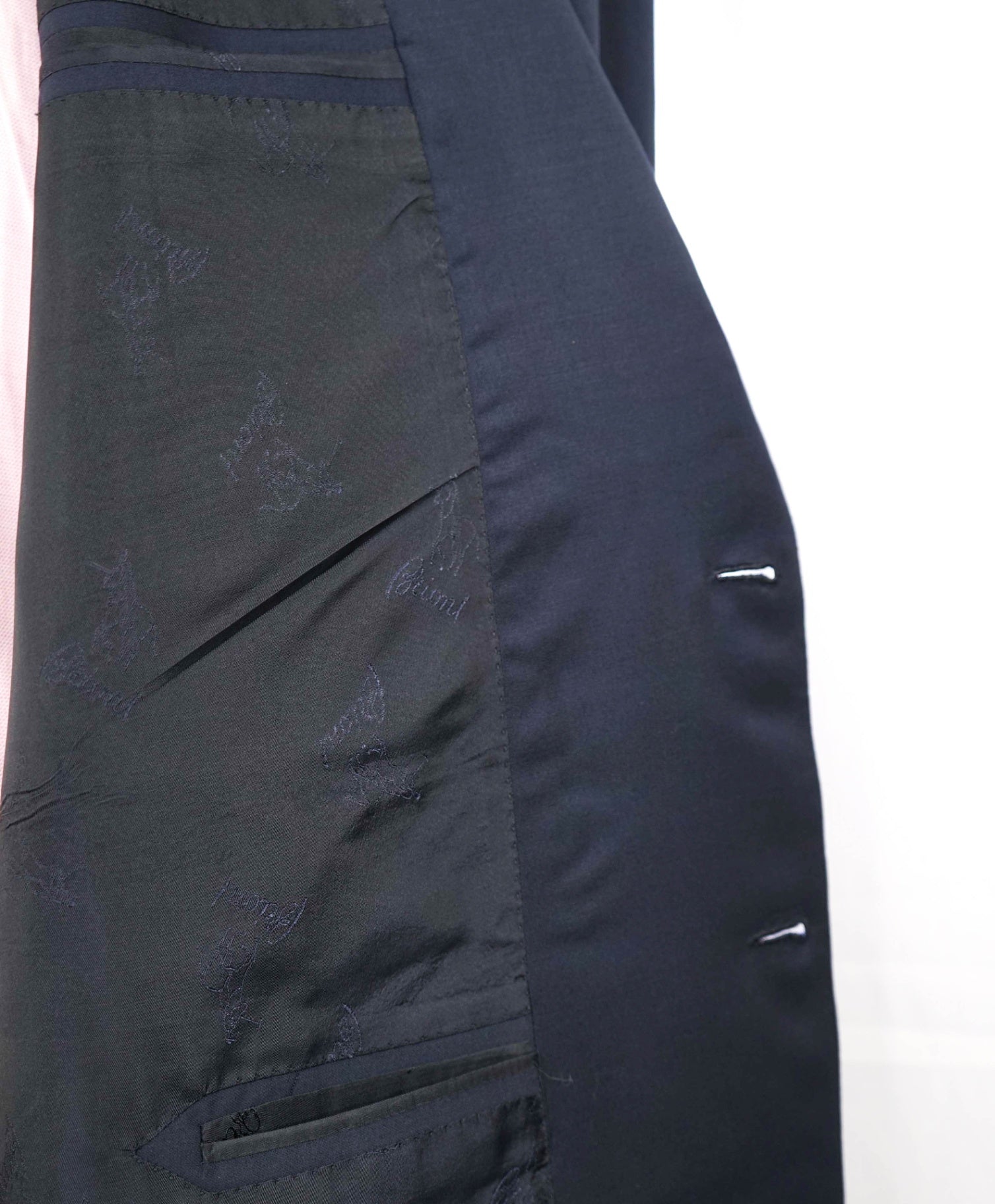 $4,800 BRIONI Solid Navy Blue Wool Blazer 54L