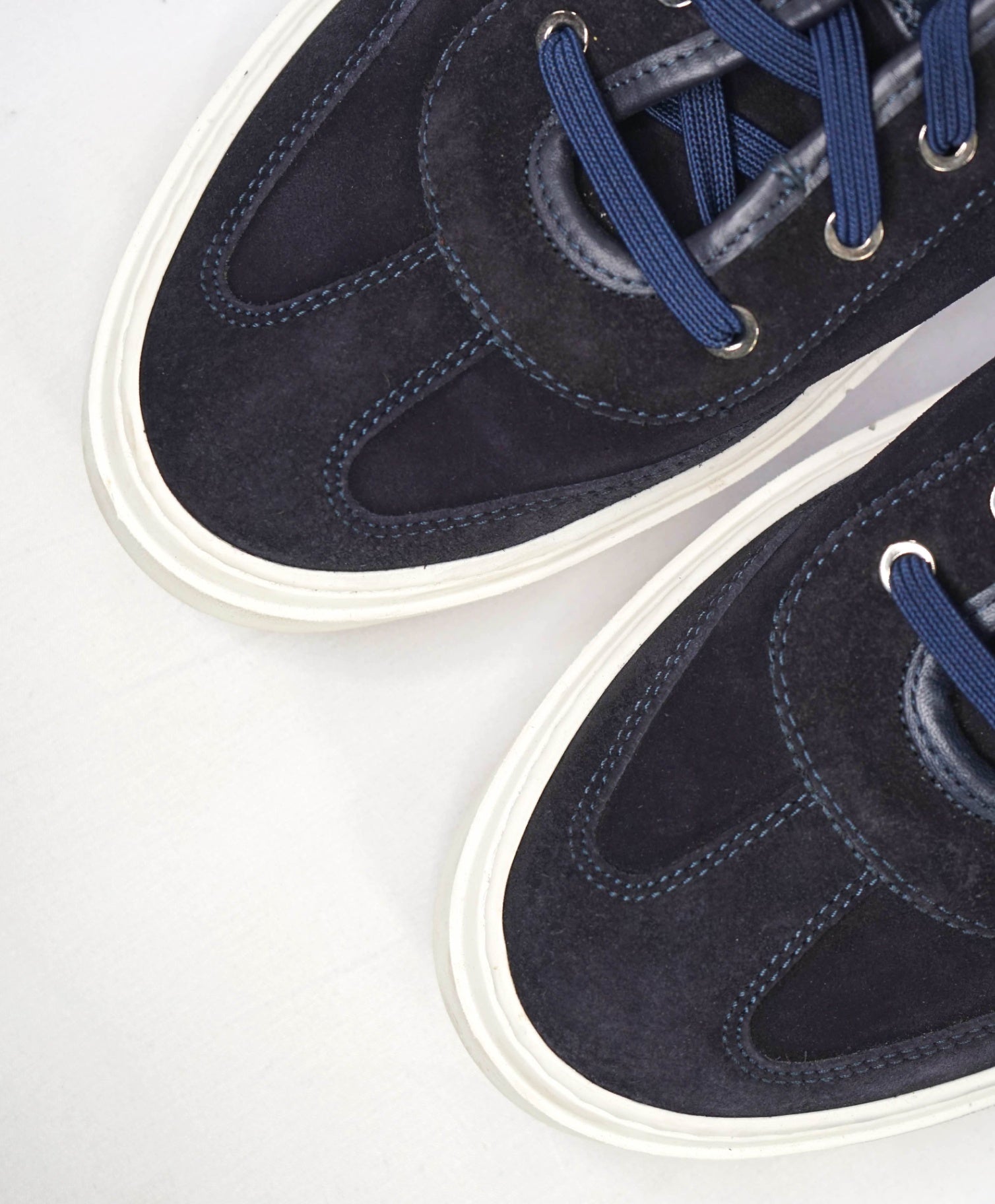 $750 Salvatore Ferragamo Navy Logo Hightop Sneakers Suede 9 M