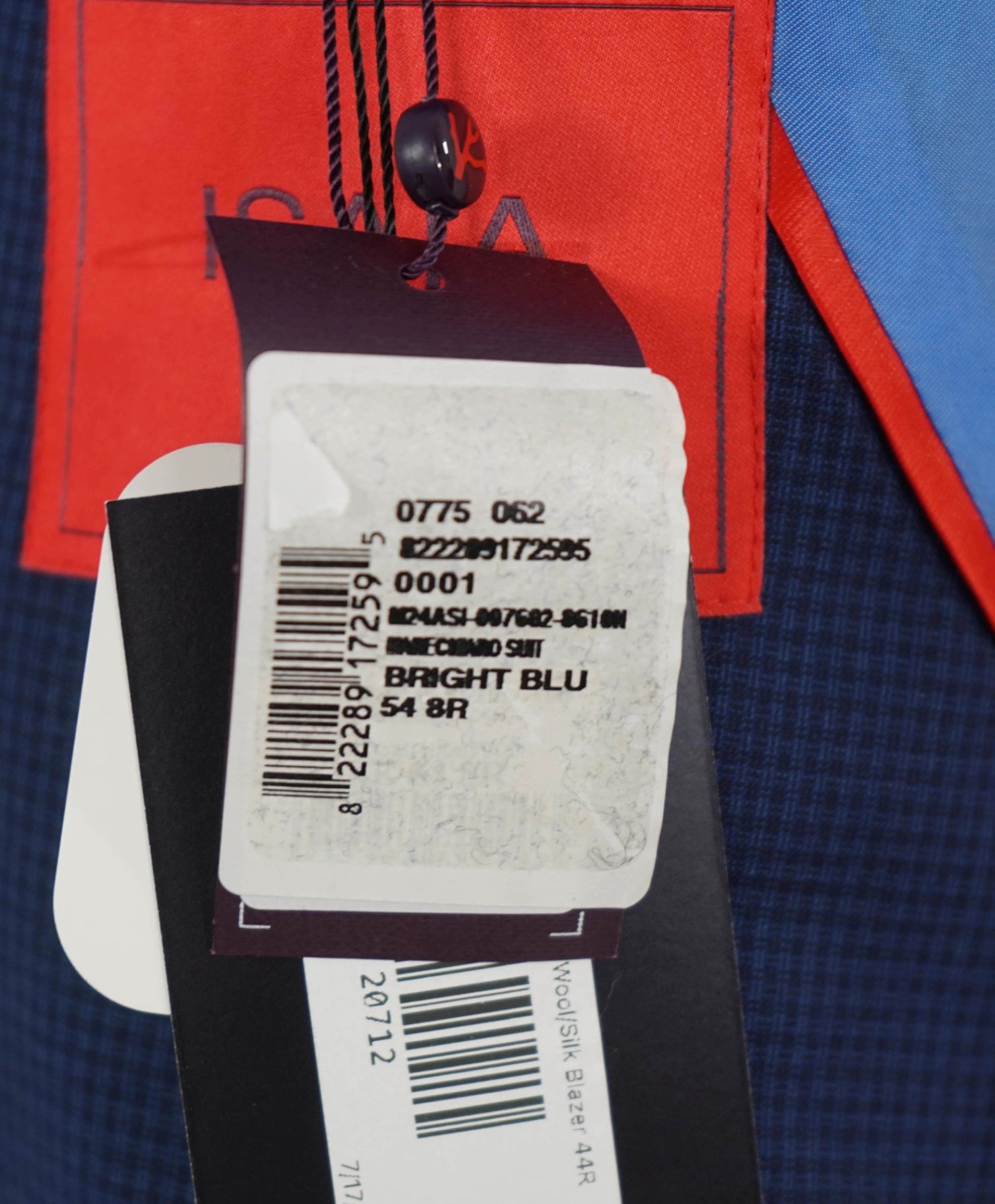 $3,995 ISAIA Navy Blue Check "Comfort Project" Wool/Silk Blazer 44R