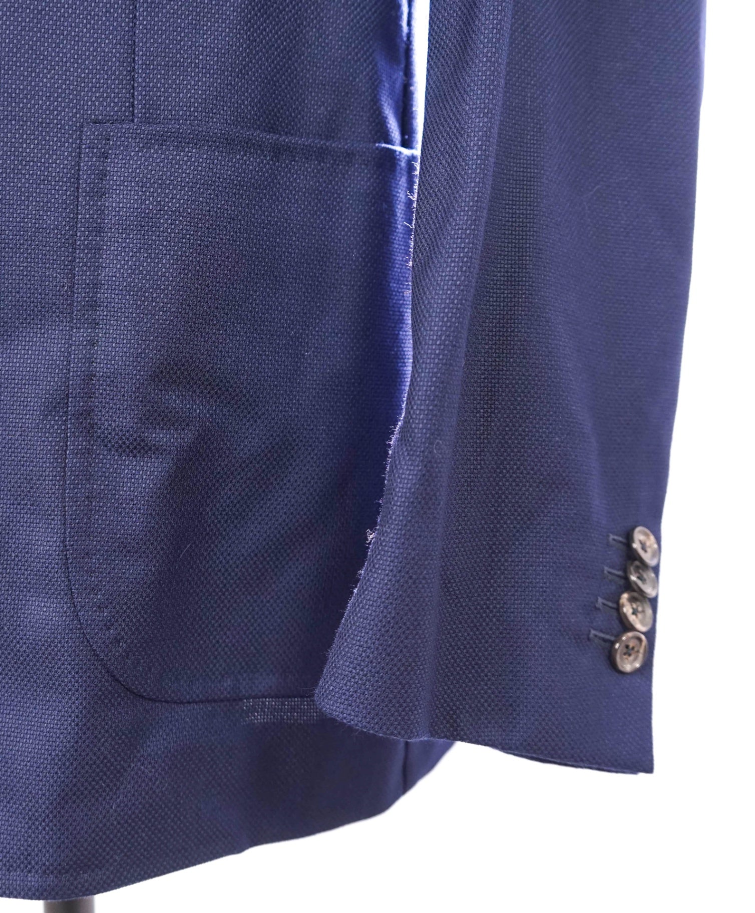 $3,295 ISAIA - Cortina Navy Patch Pocket Wool Blazer - 50R