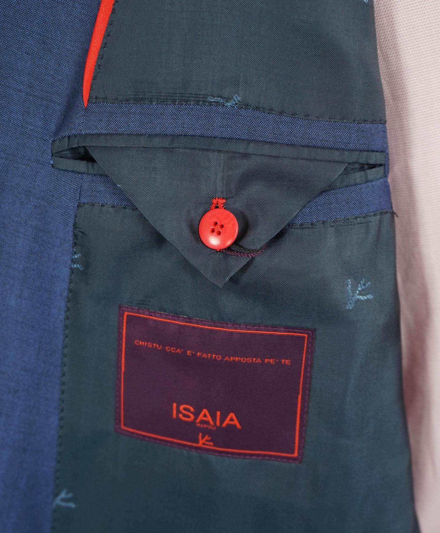 $6,500 ISAIA Steel Blue CUSOTM MADE Wool/Mohair Blazer 50S US