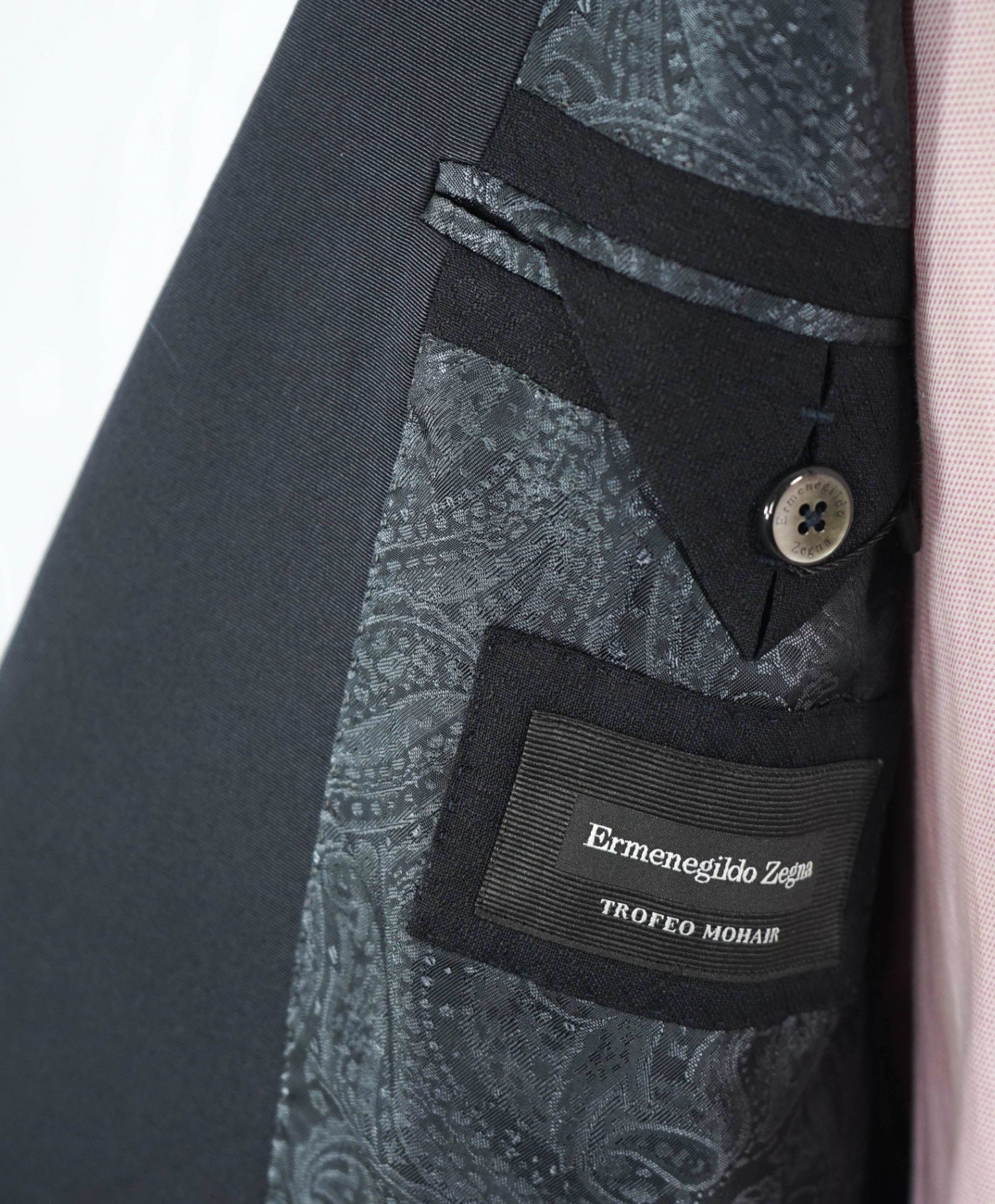 $2,695 ZEGNA Black Diamond Wool/Mohair Dinner Jacket Blazer 44R