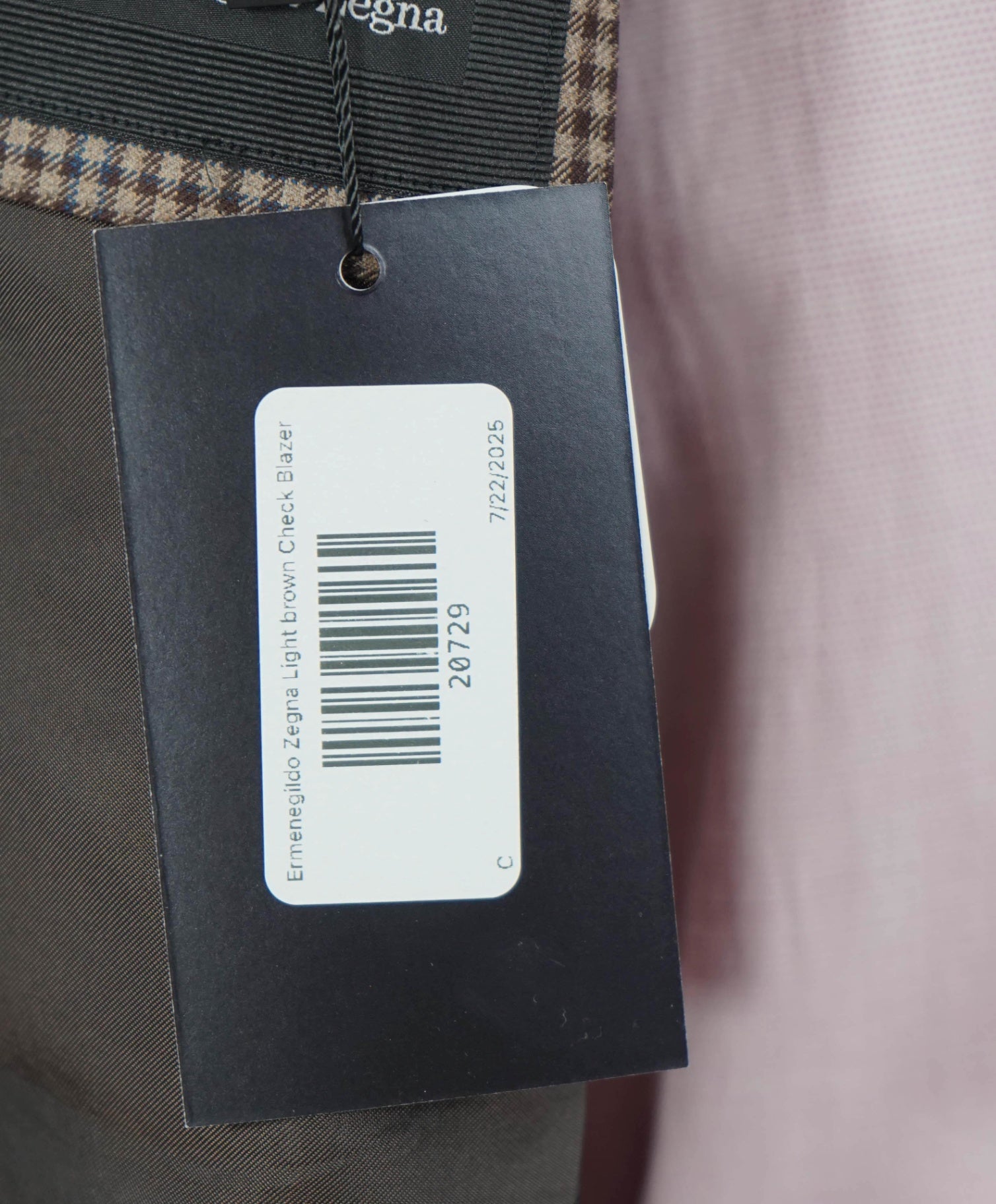 $3,290 Ermenegildo Zegna Light Brown Check Blazer 44L