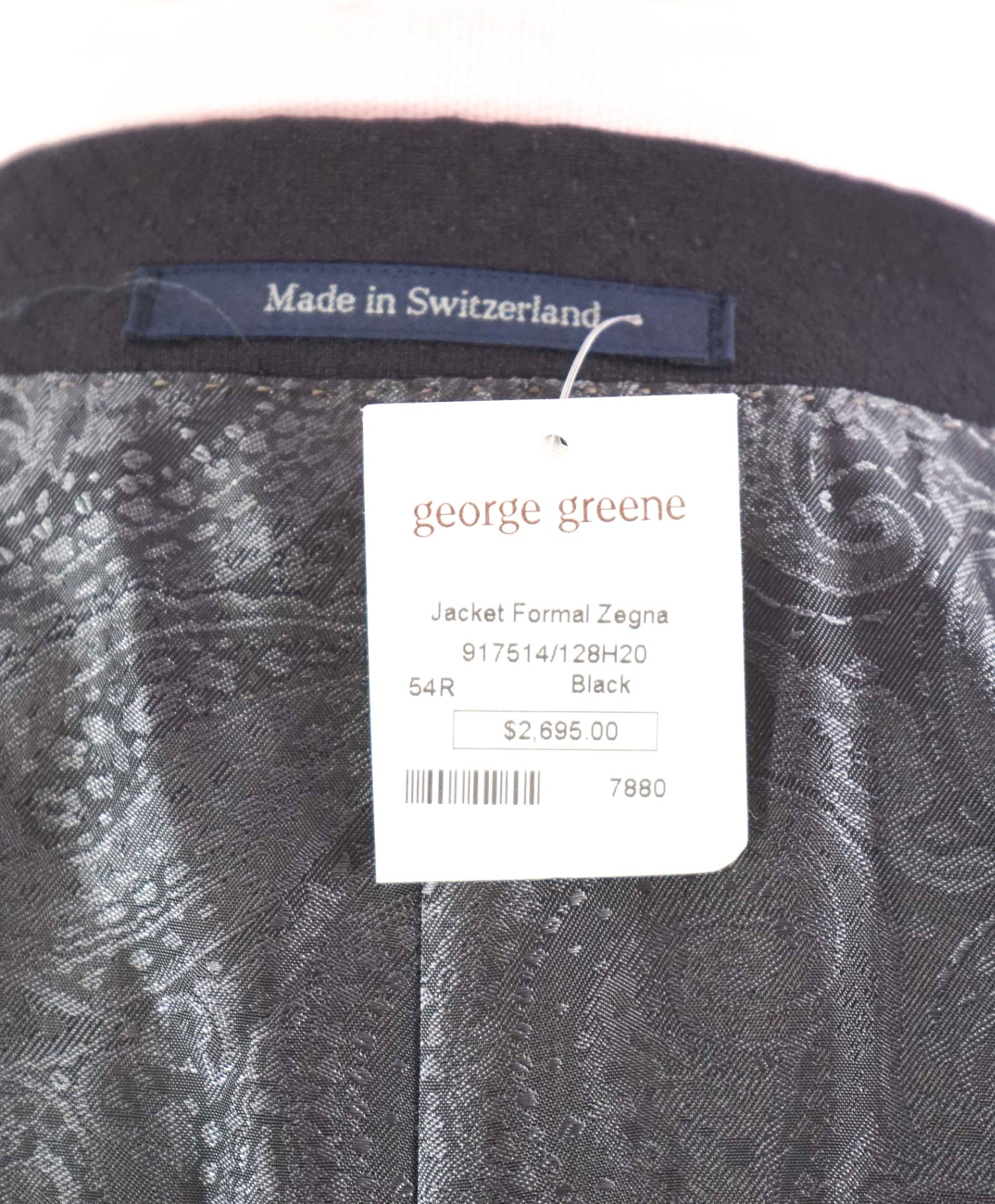 $2,695 ZEGNA Black Diamond Wool/Mohair Dinner Jacket Blazer 44R