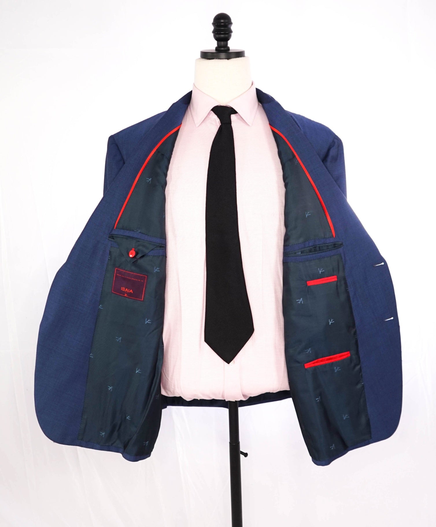 $6,500 ISAIA Steel Blue CUSOTM MADE Wool/Mohair Blazer 50S US