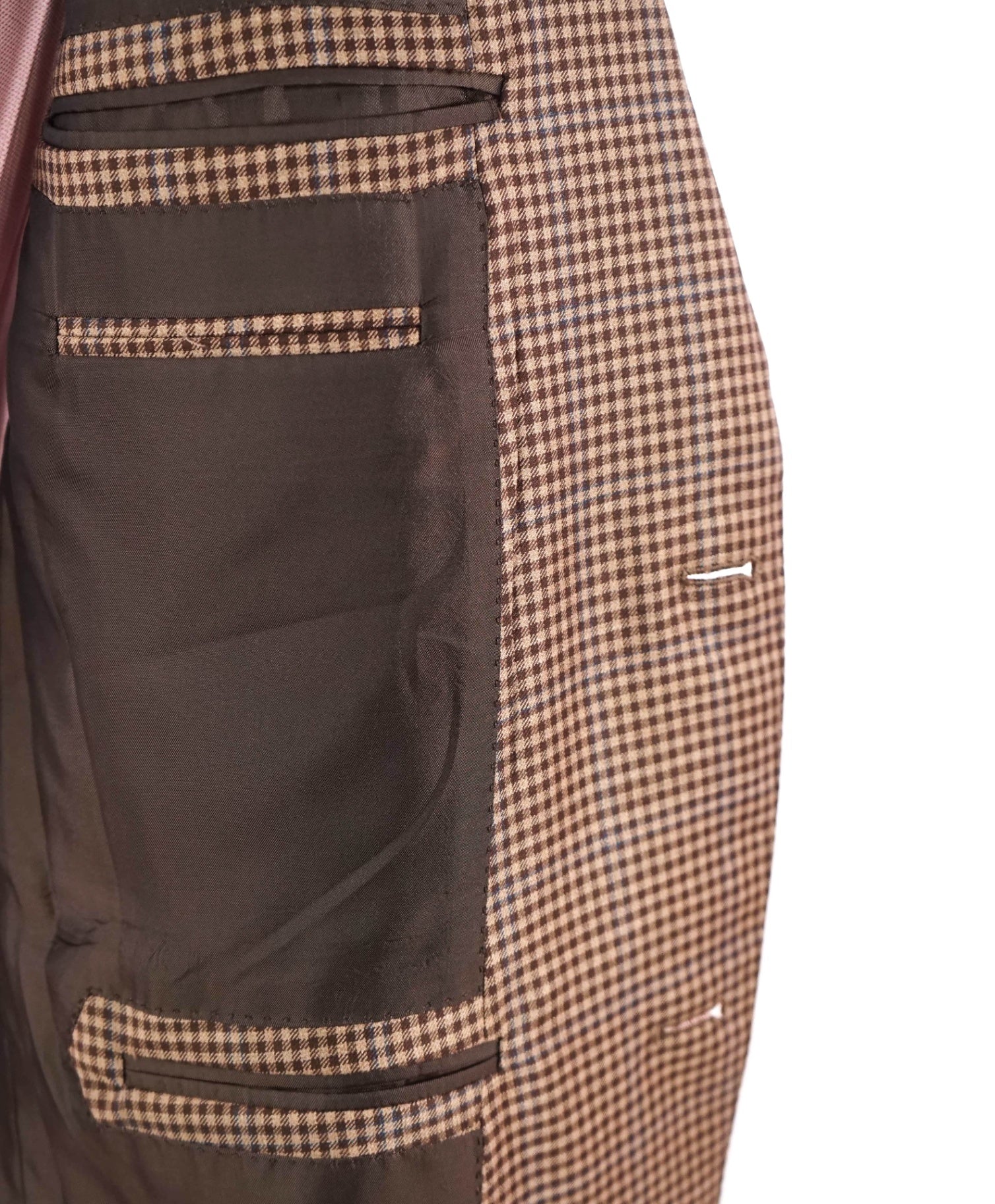 $3,290 Ermenegildo Zegna Light Brown Check Blazer 44L