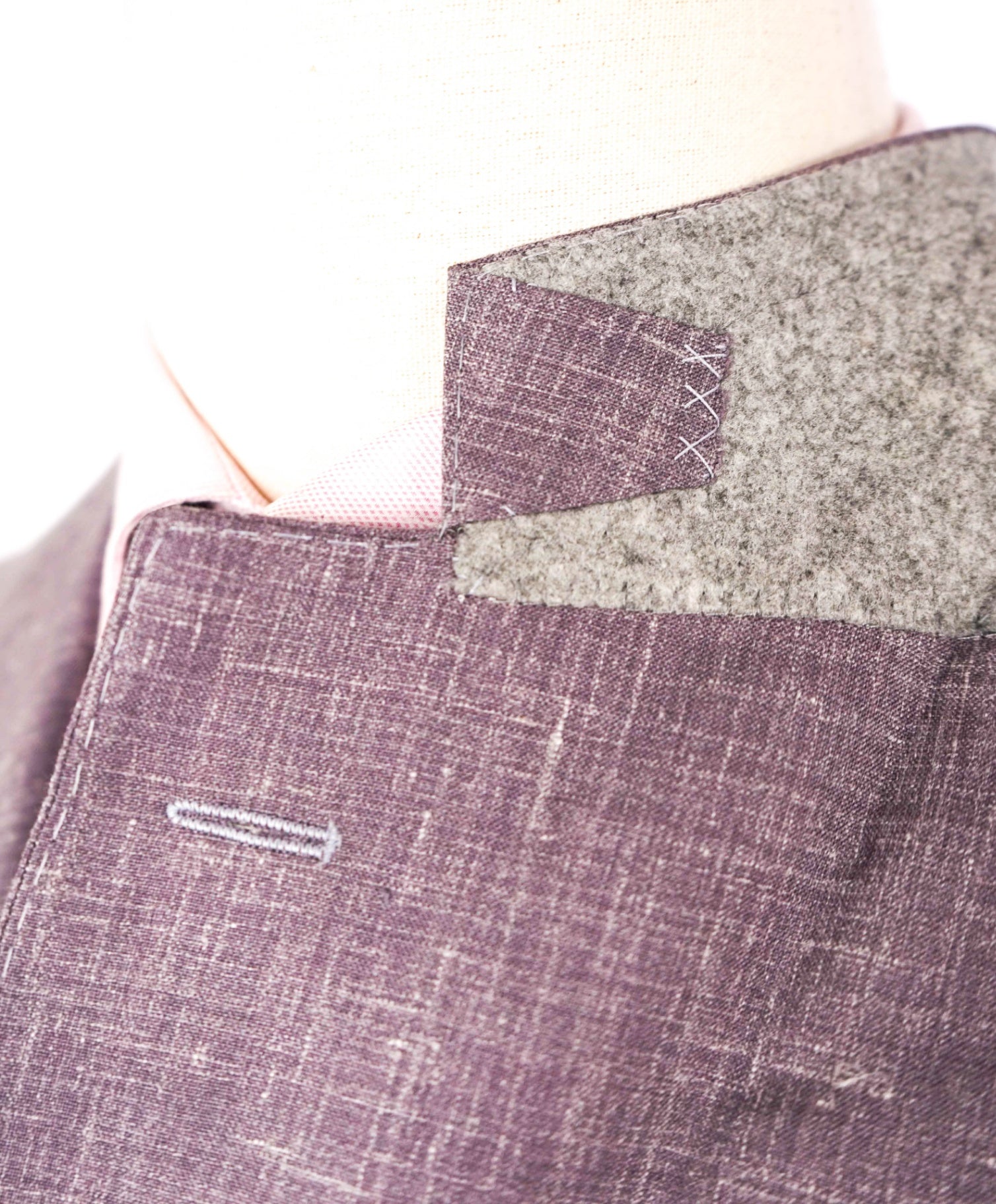 $859 SuitSupply - Textured Purple 3-Btn Wool/Silk/Linen Suit - 46L