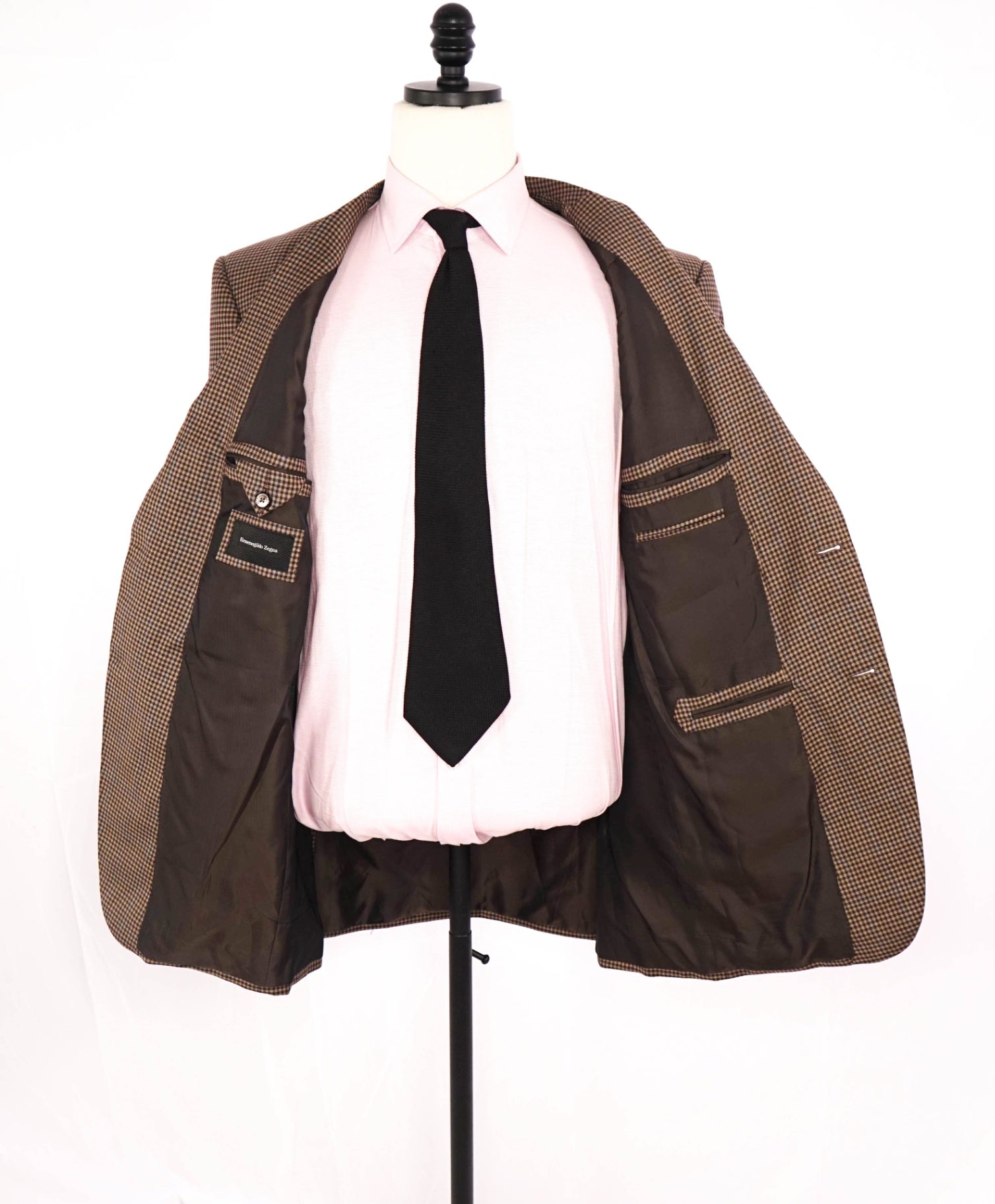 $3,290 Ermenegildo Zegna Light Brown Check Blazer 44L