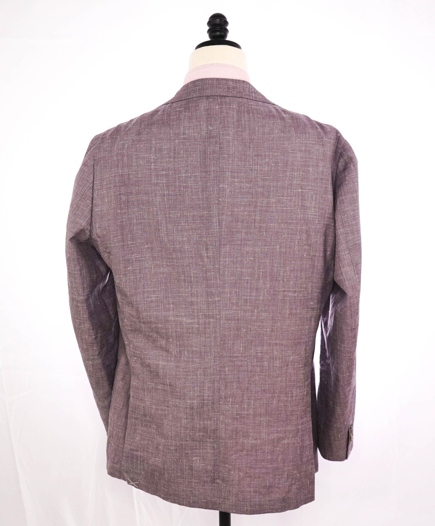 $859 SuitSupply - Textured Purple 3-Btn Wool/Silk/Linen Suit - 46L