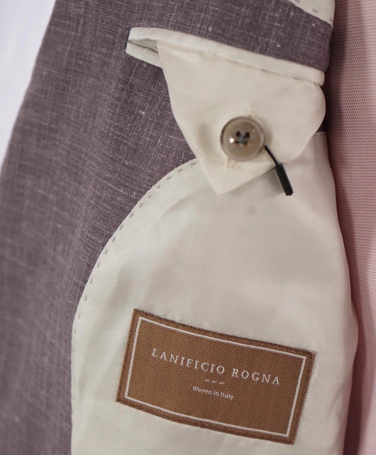 $859 SuitSupply - Textured Purple 3-Btn Wool/Silk/Linen Suit - 46L