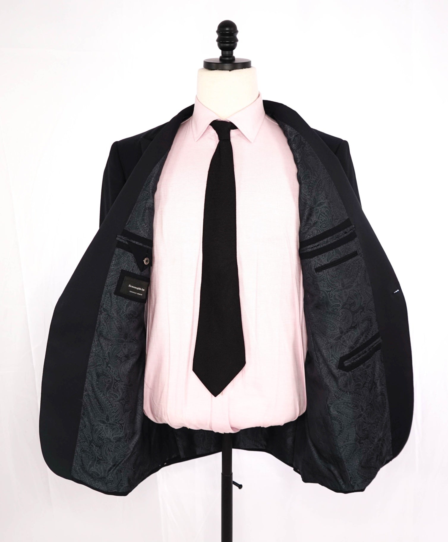 $2,695 ZEGNA Black Diamond Wool/Mohair Dinner Jacket Blazer 44R