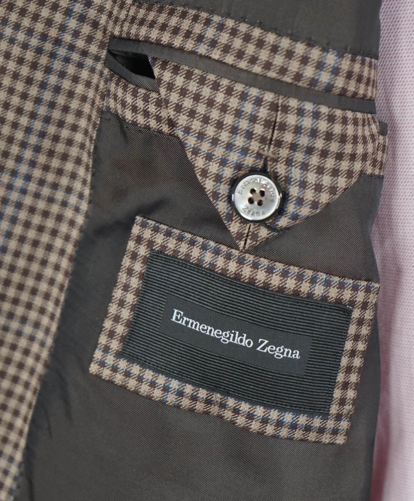 $3,290 Ermenegildo Zegna Light Brown Check Blazer 44L