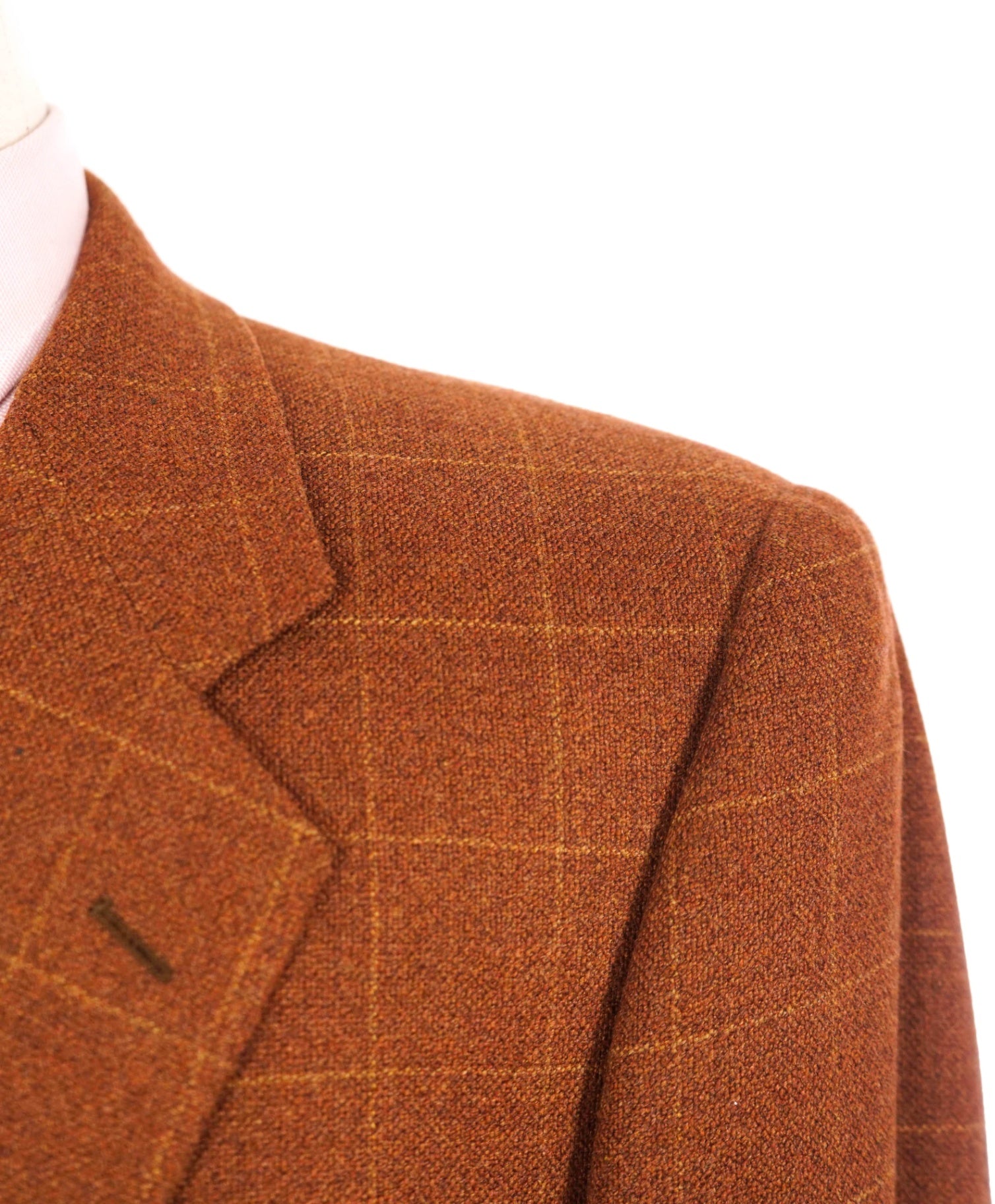 VINTAGE Corneliani - Brown Windowpane Wool/Cashmere Blazer - 40R