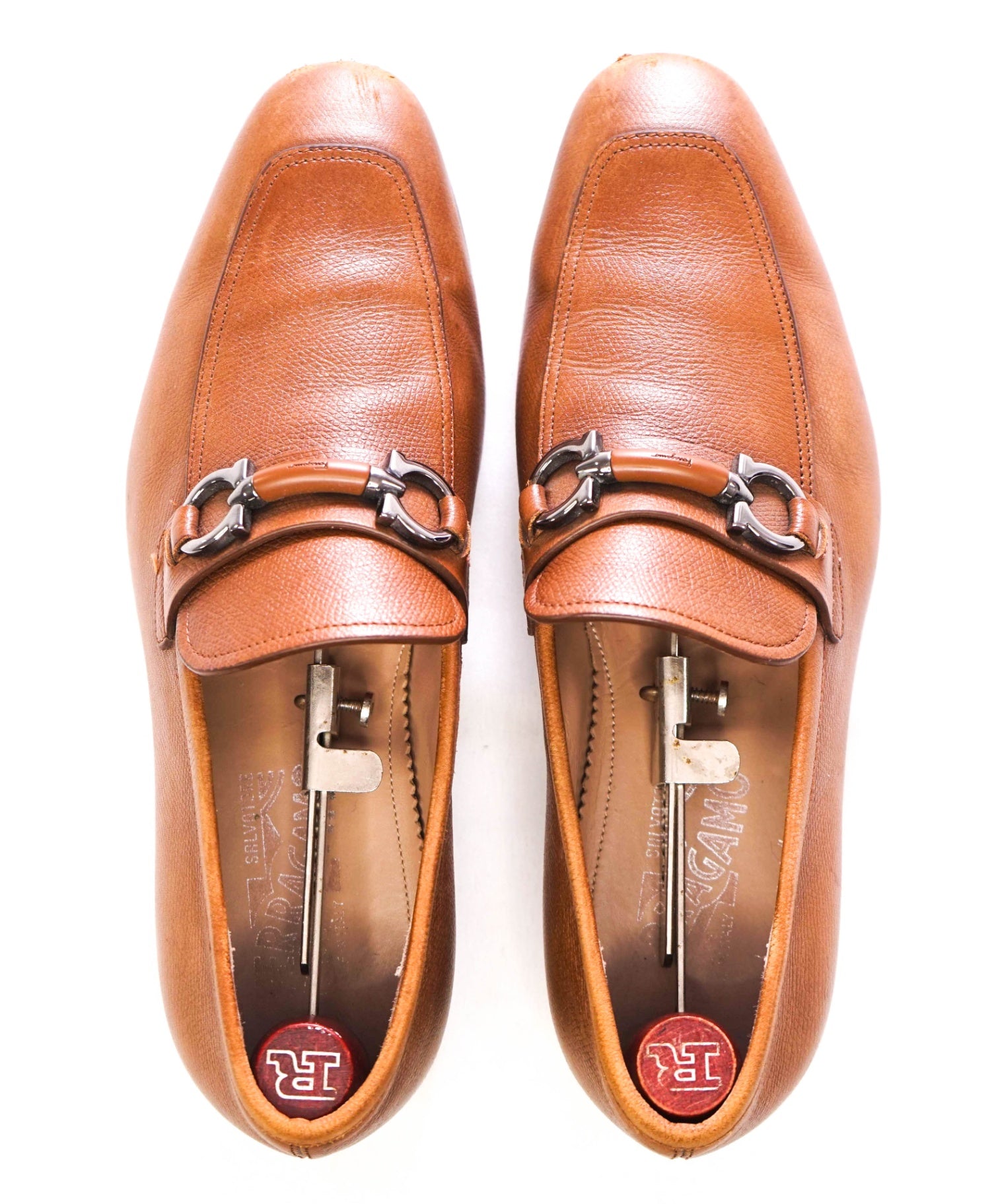 895 Salvatore Ferragamo - W TREES Brown Leather Loafers - 6.5 EE