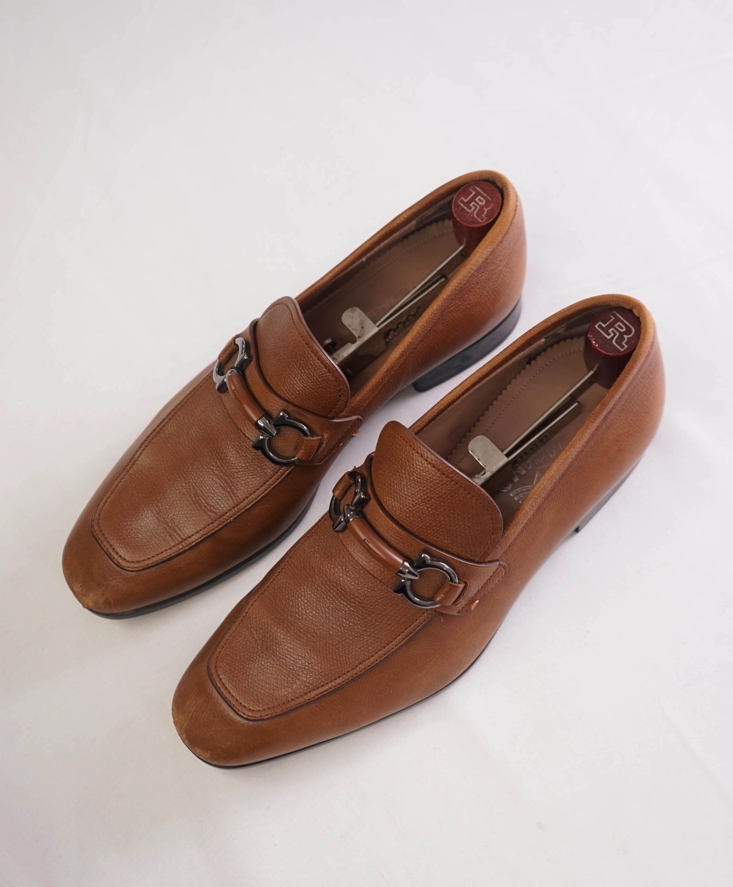 895 Salvatore Ferragamo - W TREES Brown Leather Loafers - 6.5 EE